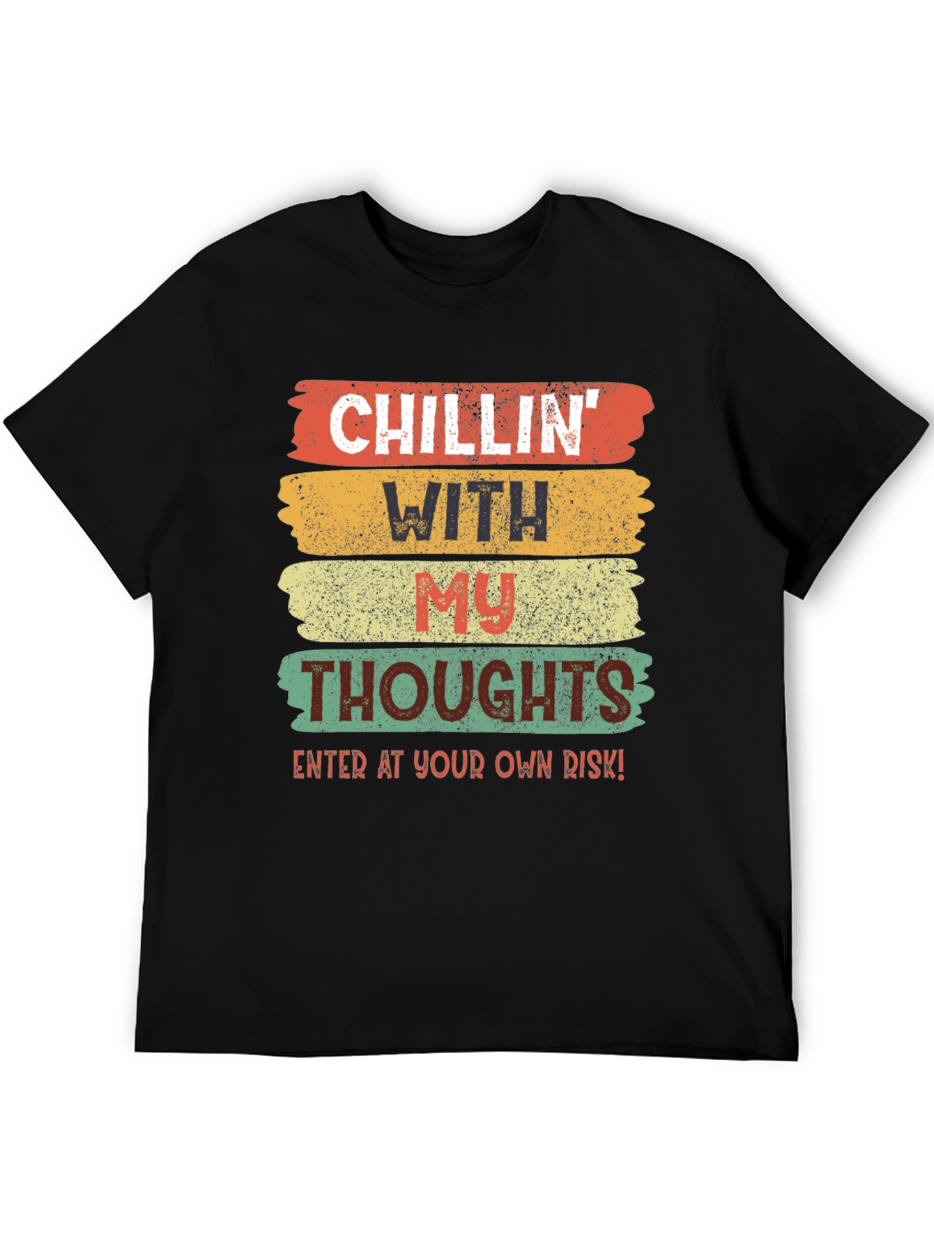 Black Chillin' With My Thoughts Graphic Tee view 5