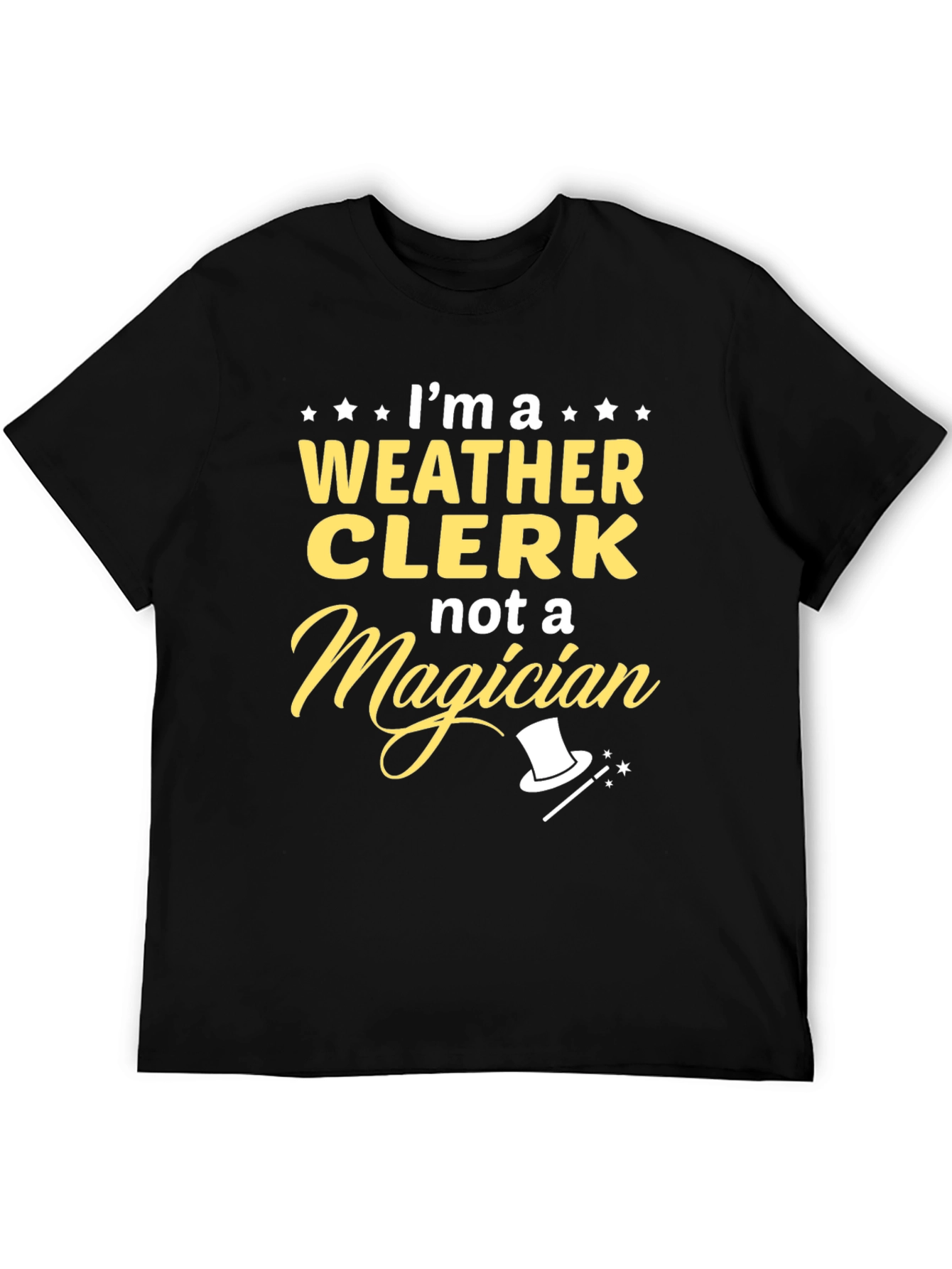 Black Weather Clerk T-Shirt - Not a Magician Tee view 5