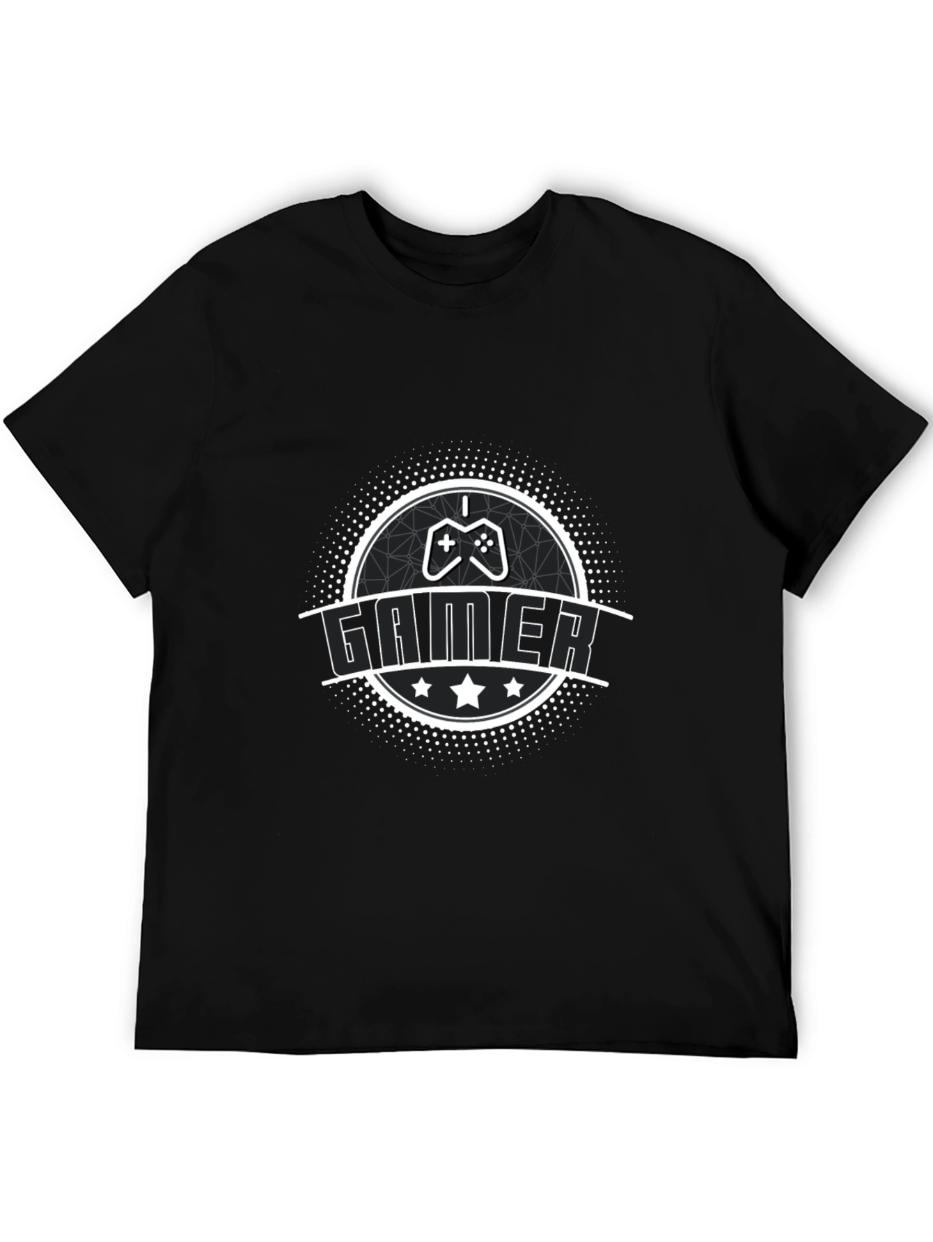 Black Gamer Graphic Tee - Black Cotton Blend view 5