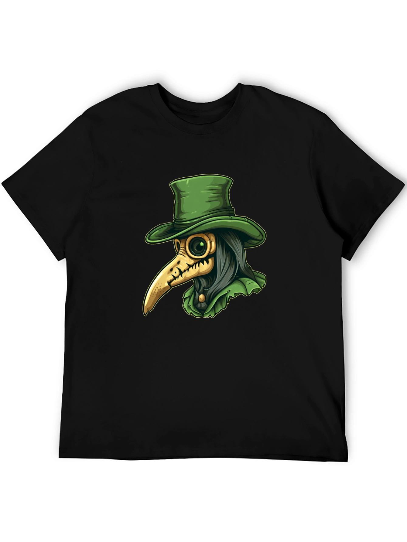 Black Plague Doctor Graphic Tee - Unique Gothic Fashion view 5