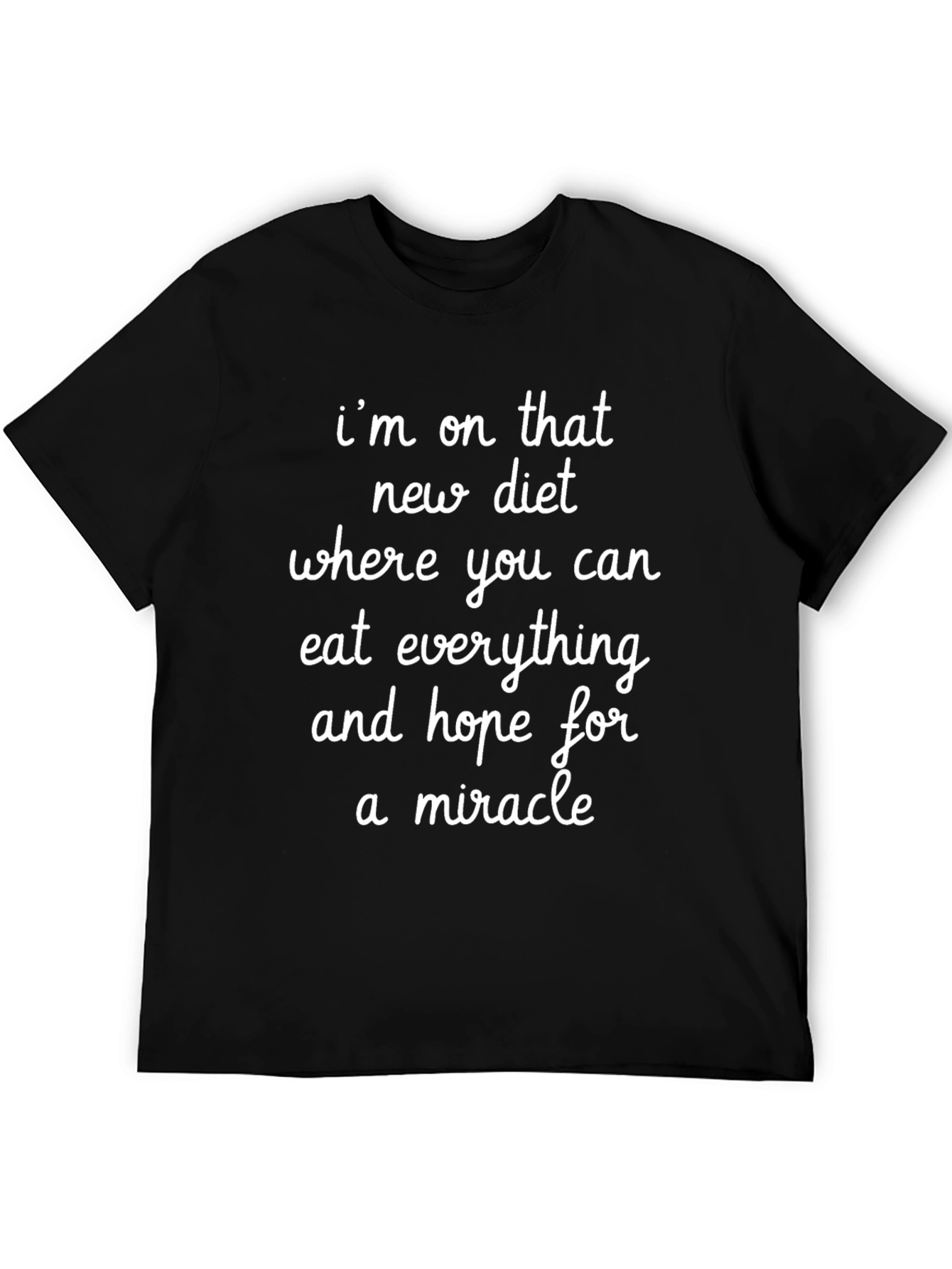 Black Humorous Diet Slogan T-Shirt - Eat Everything! view 5