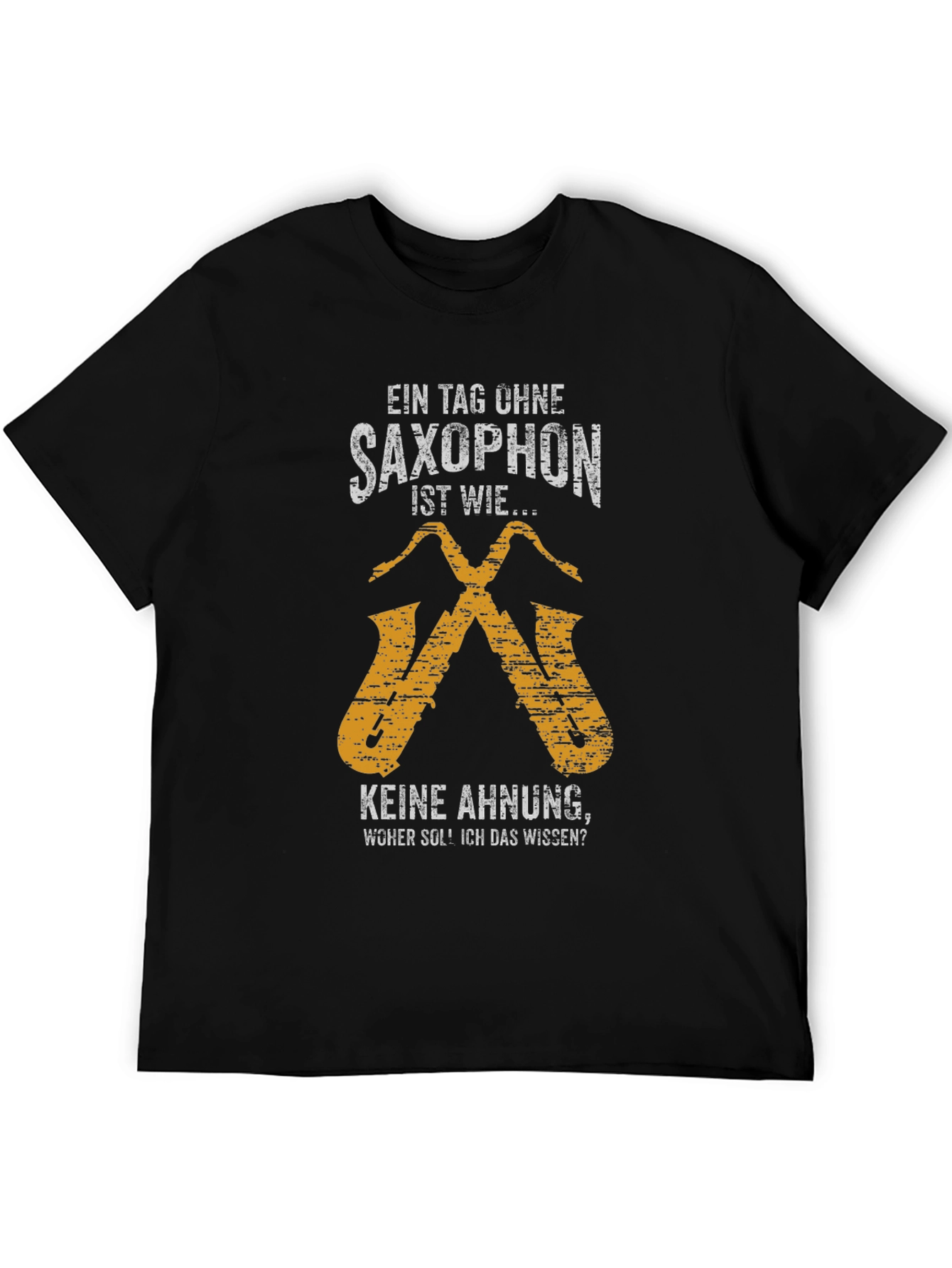 Black Saxophone T-Shirt - Funny Musician Tee view 5