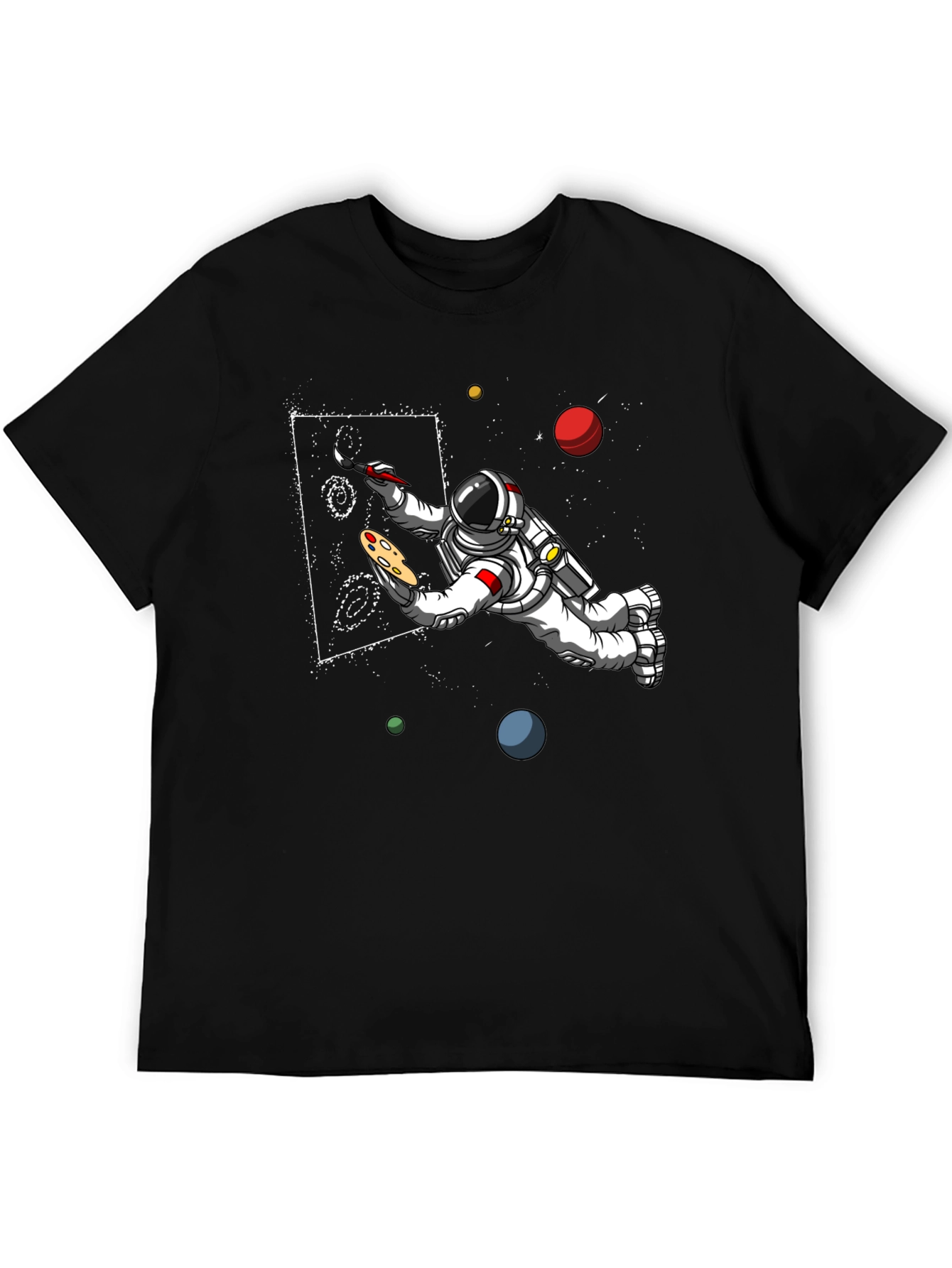 Black Astronaut Artist Graphic T-Shirt view 5