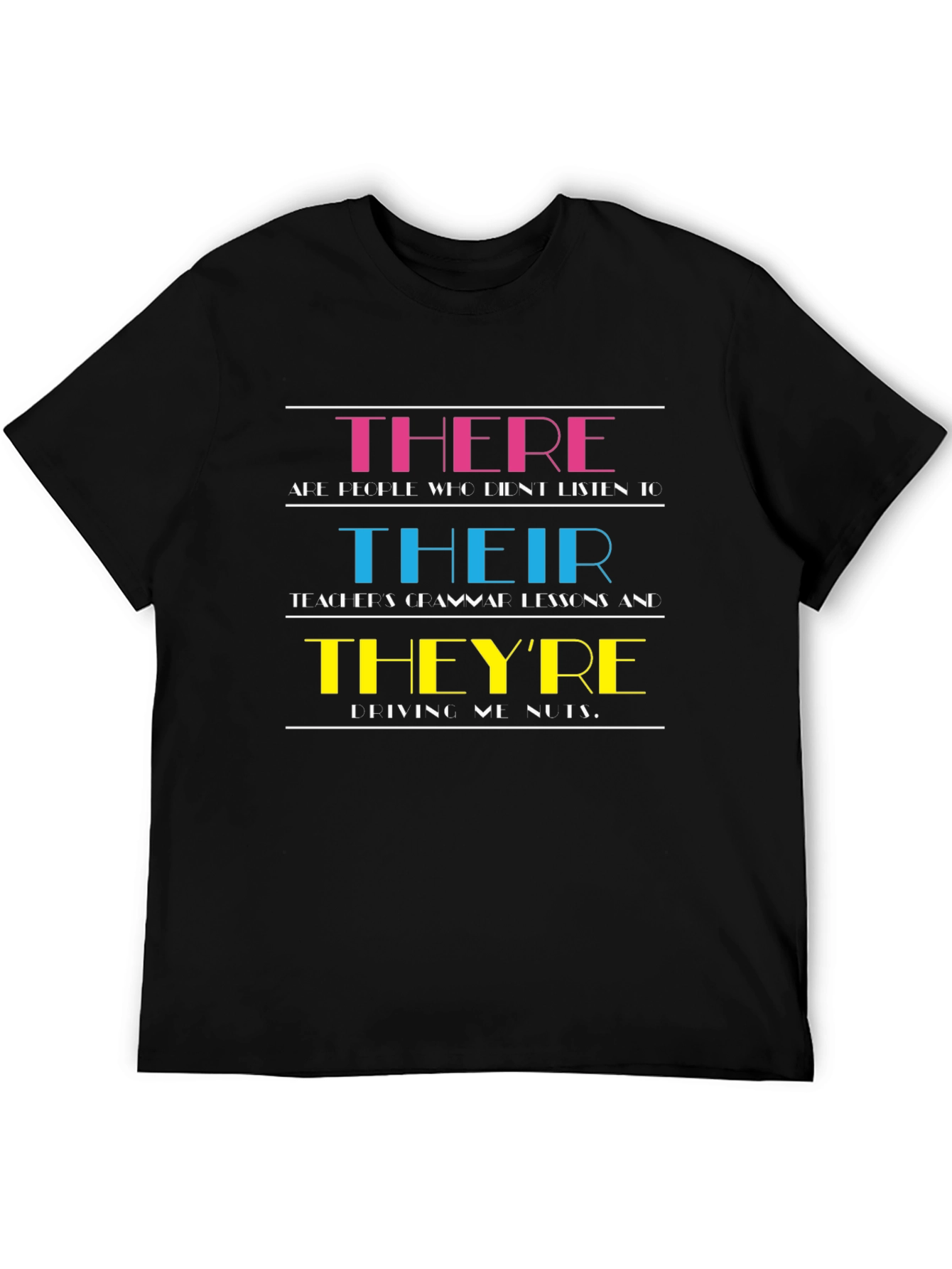 Black Humorous Grammar T-Shirt: There, Their, They're view 5