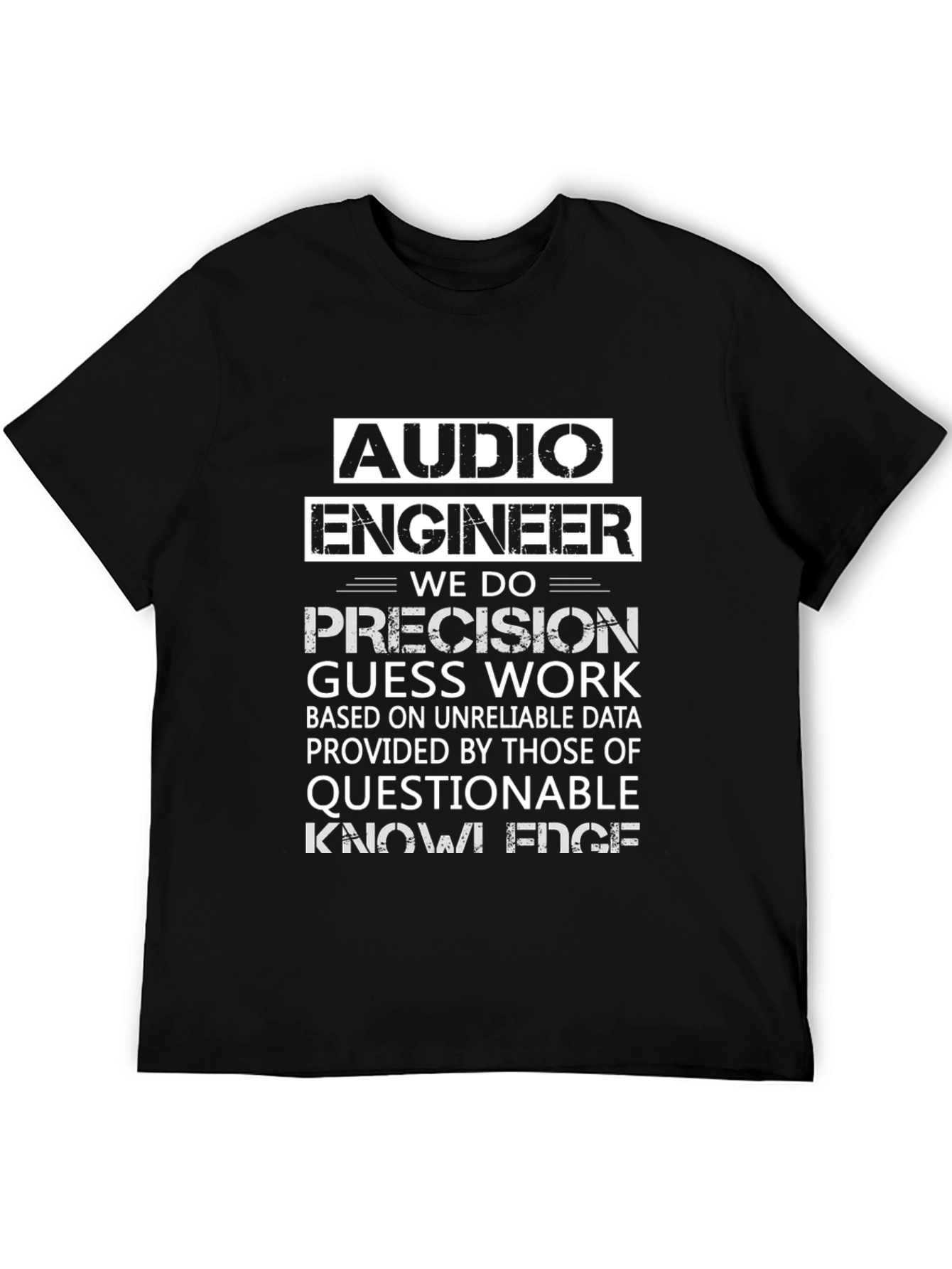 Black Audio Engineer Novelty Graphic T-Shirt view 5
