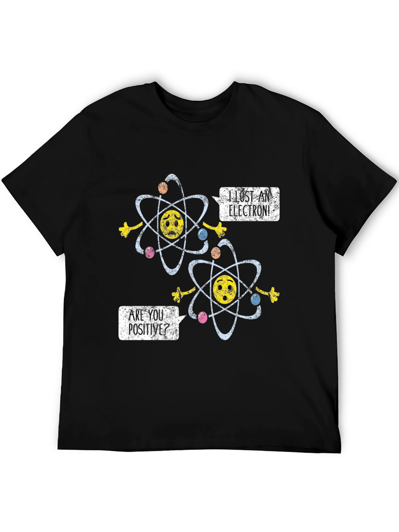 Black Lost Electron Humor T-Shirt view 5