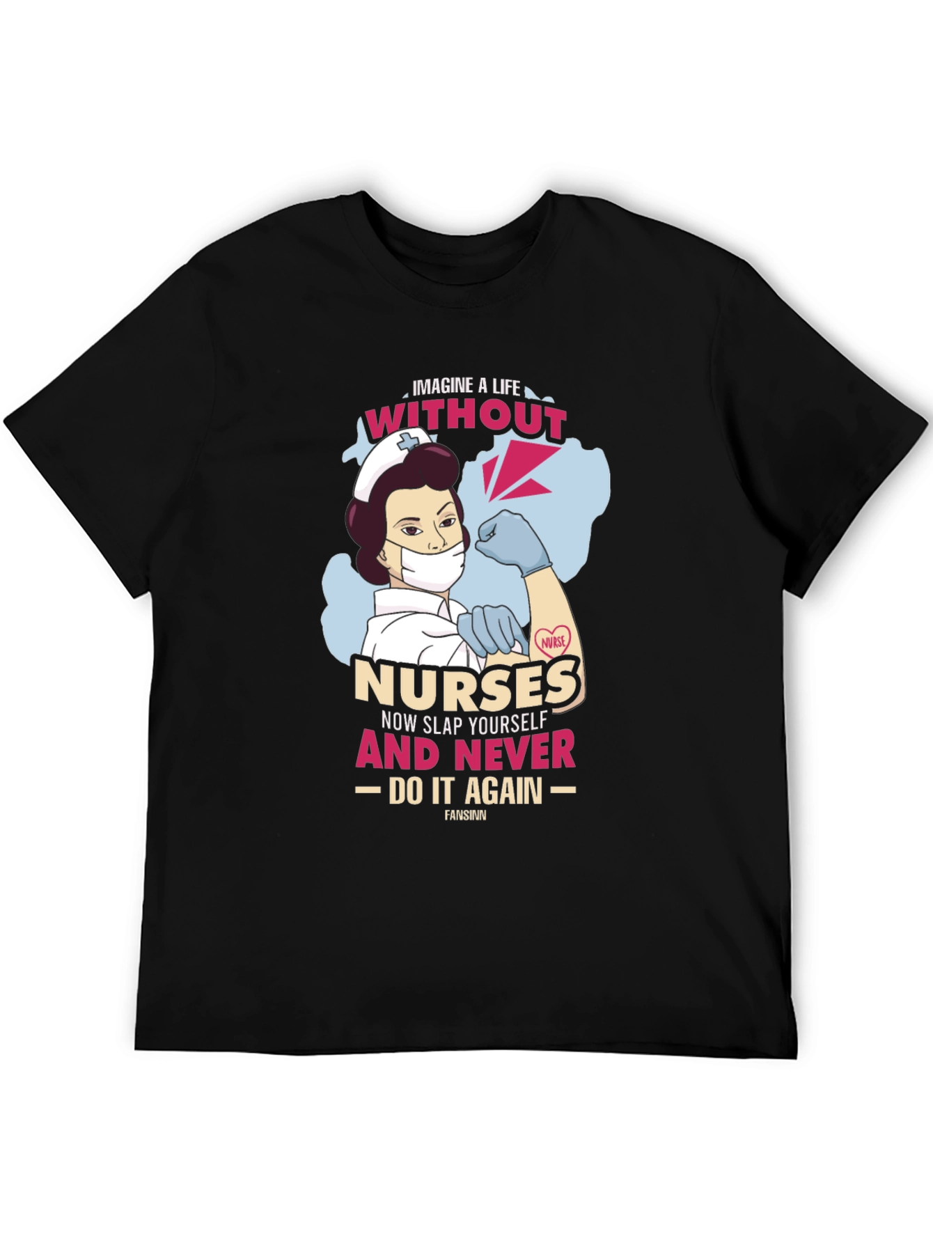 Black Nurse Graphic Tee - Imagine Life Without Nurses view 5