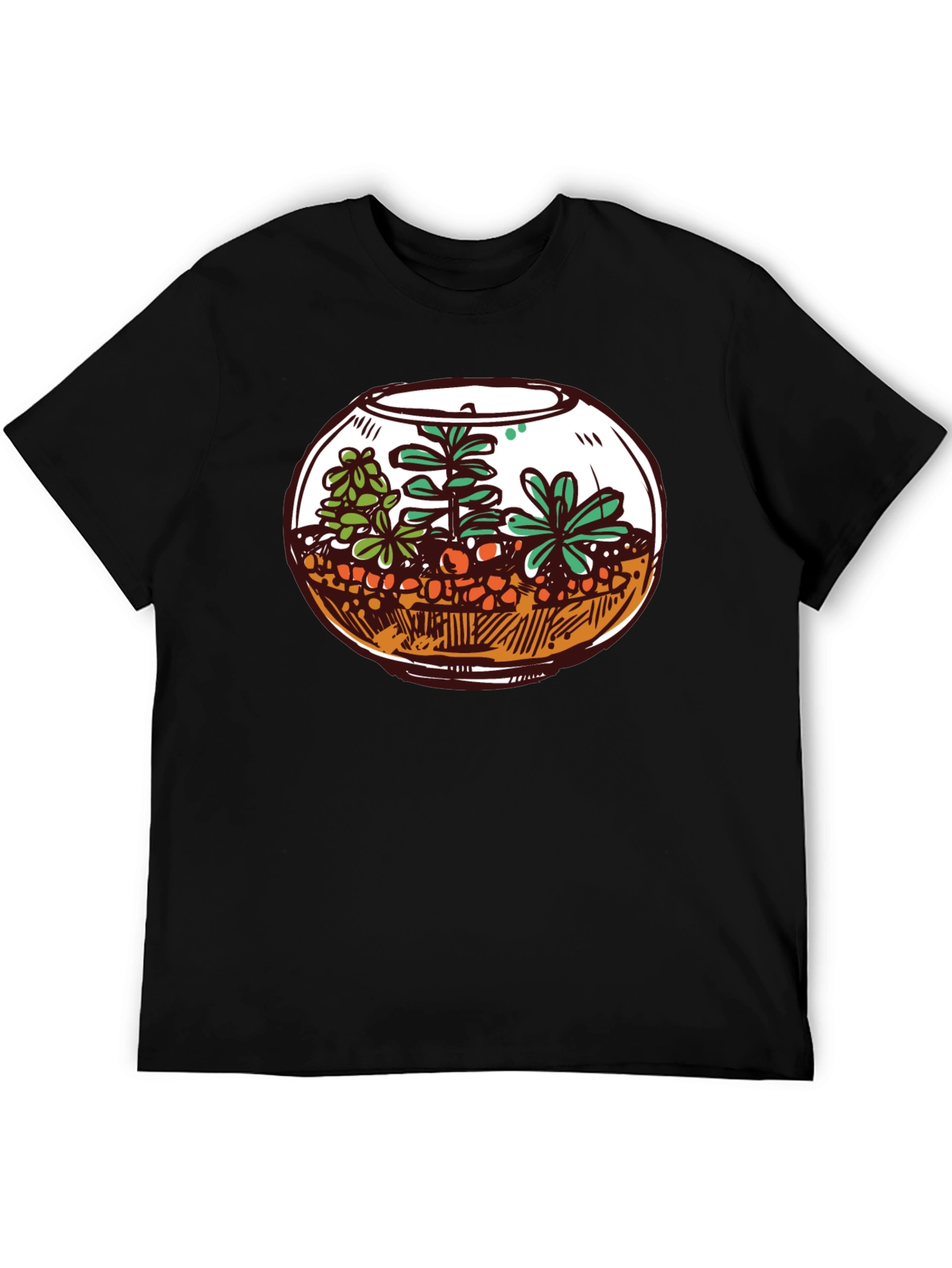 Black Terrarium Graphic Tee - Unique Plant Lover Shirt view 5