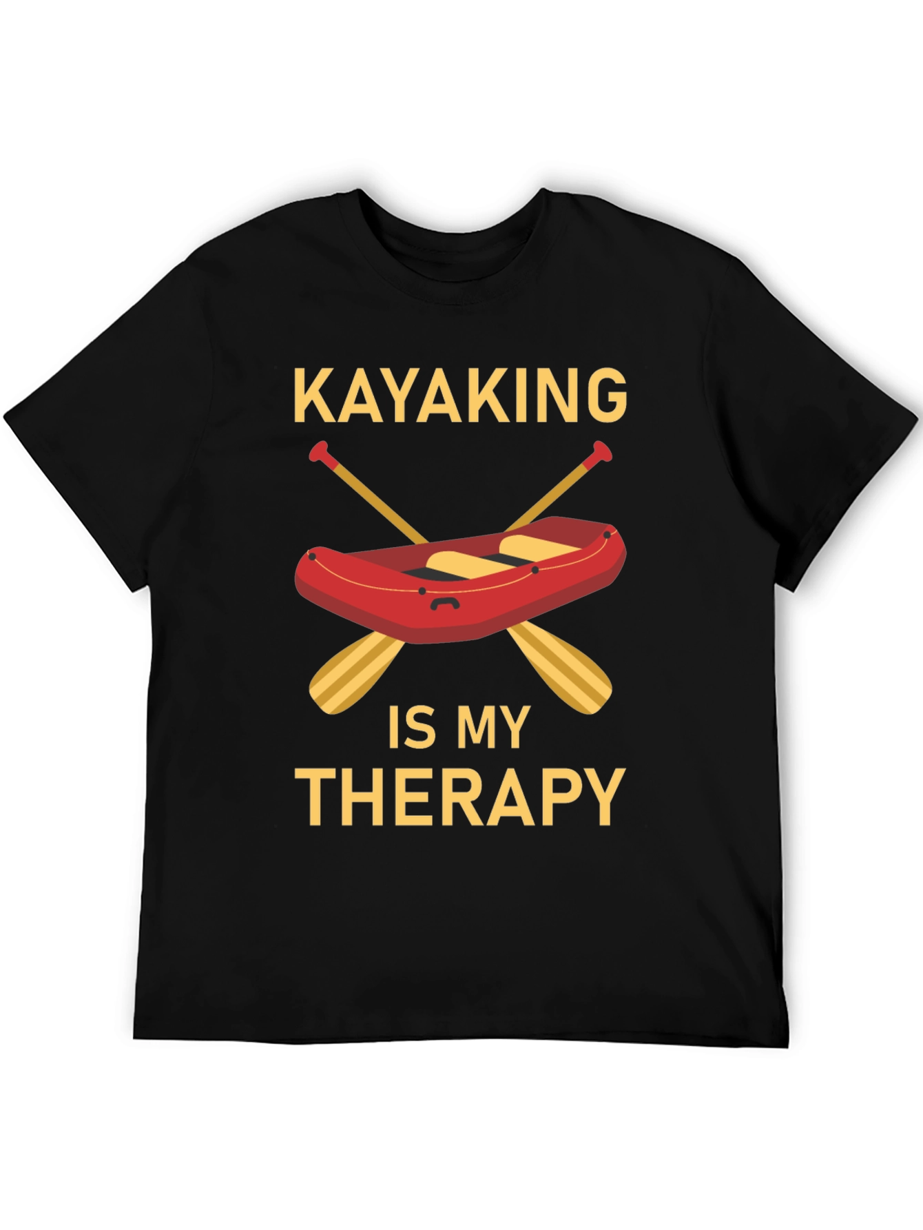 Black Kayaking Therapy Graphic T-Shirt - Black view 5