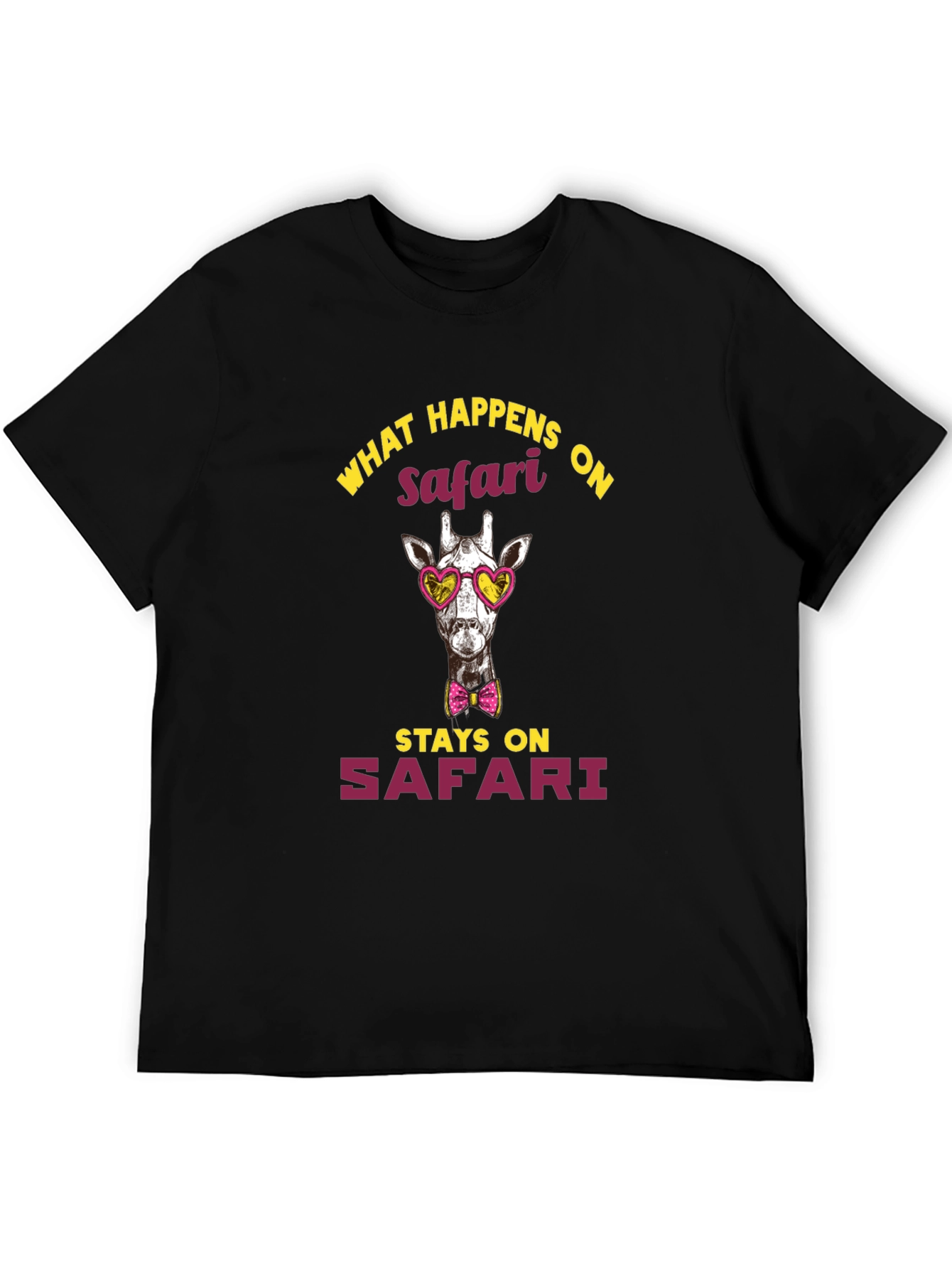 Black Safari Giraffe Graphic Tee view 5