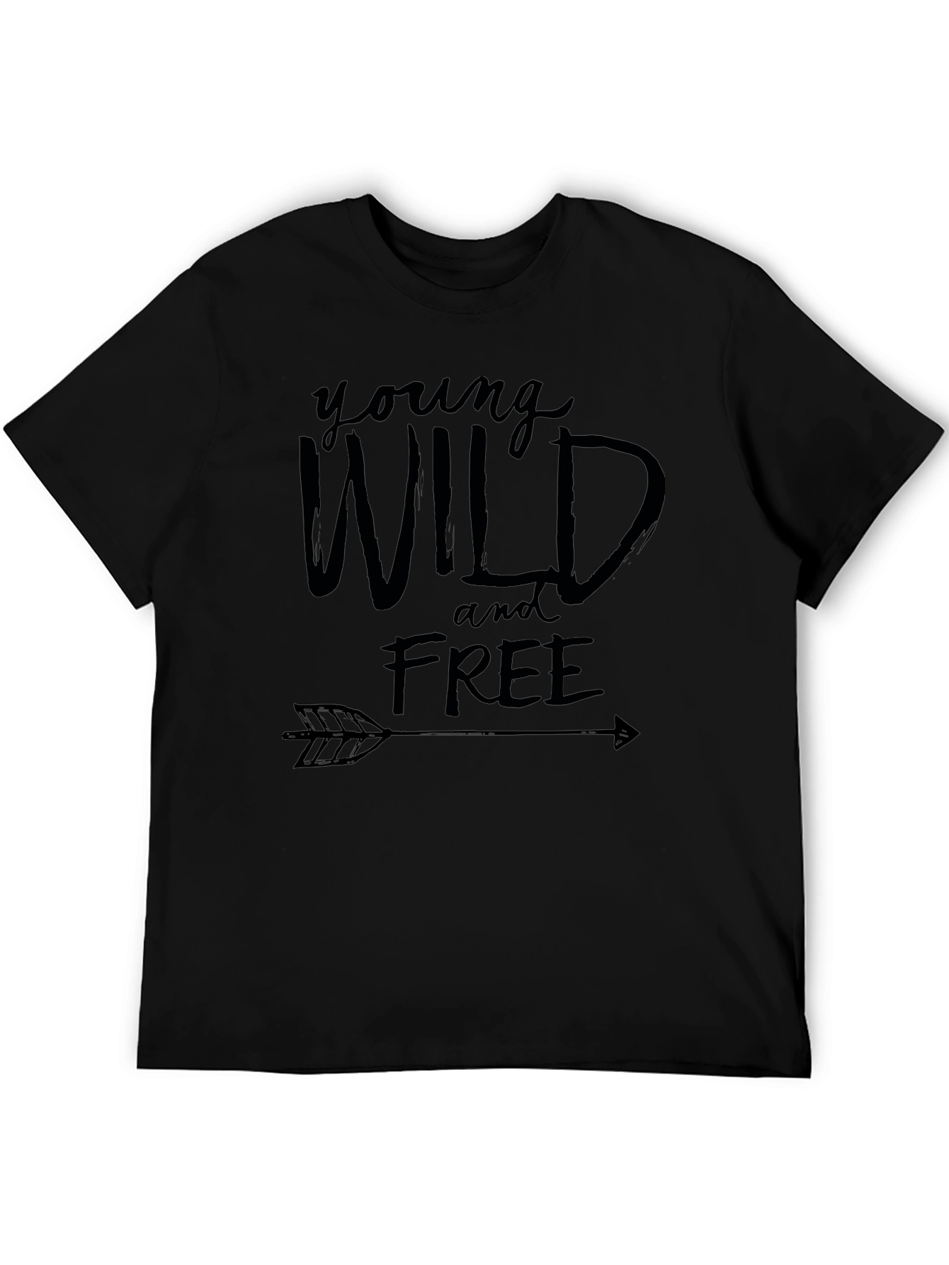Black Young Wild & Free Graphic Tee - Unisex view 5