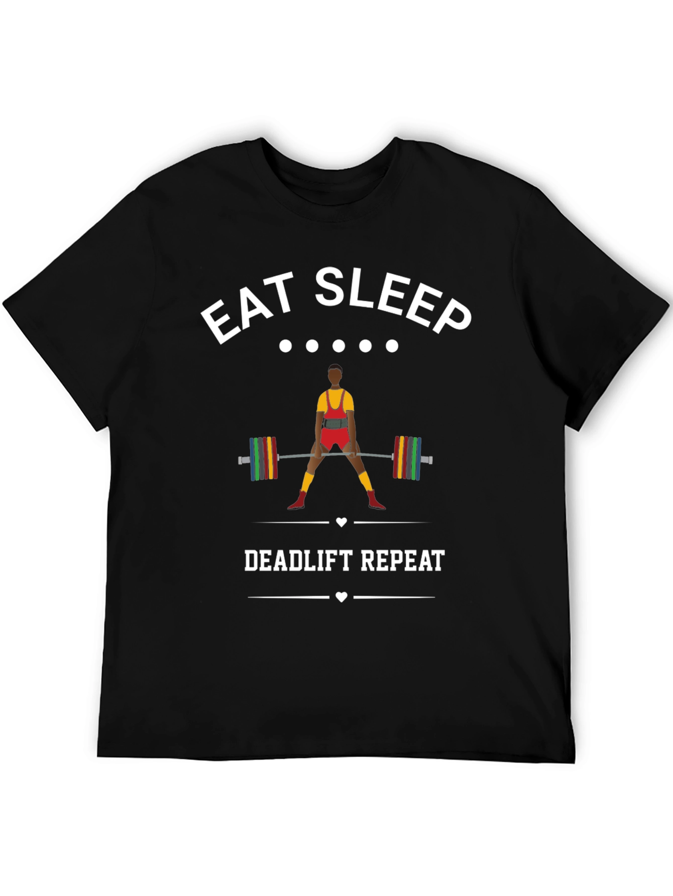 Black Eat Sleep Deadlift Repeat T-Shirt view 5
