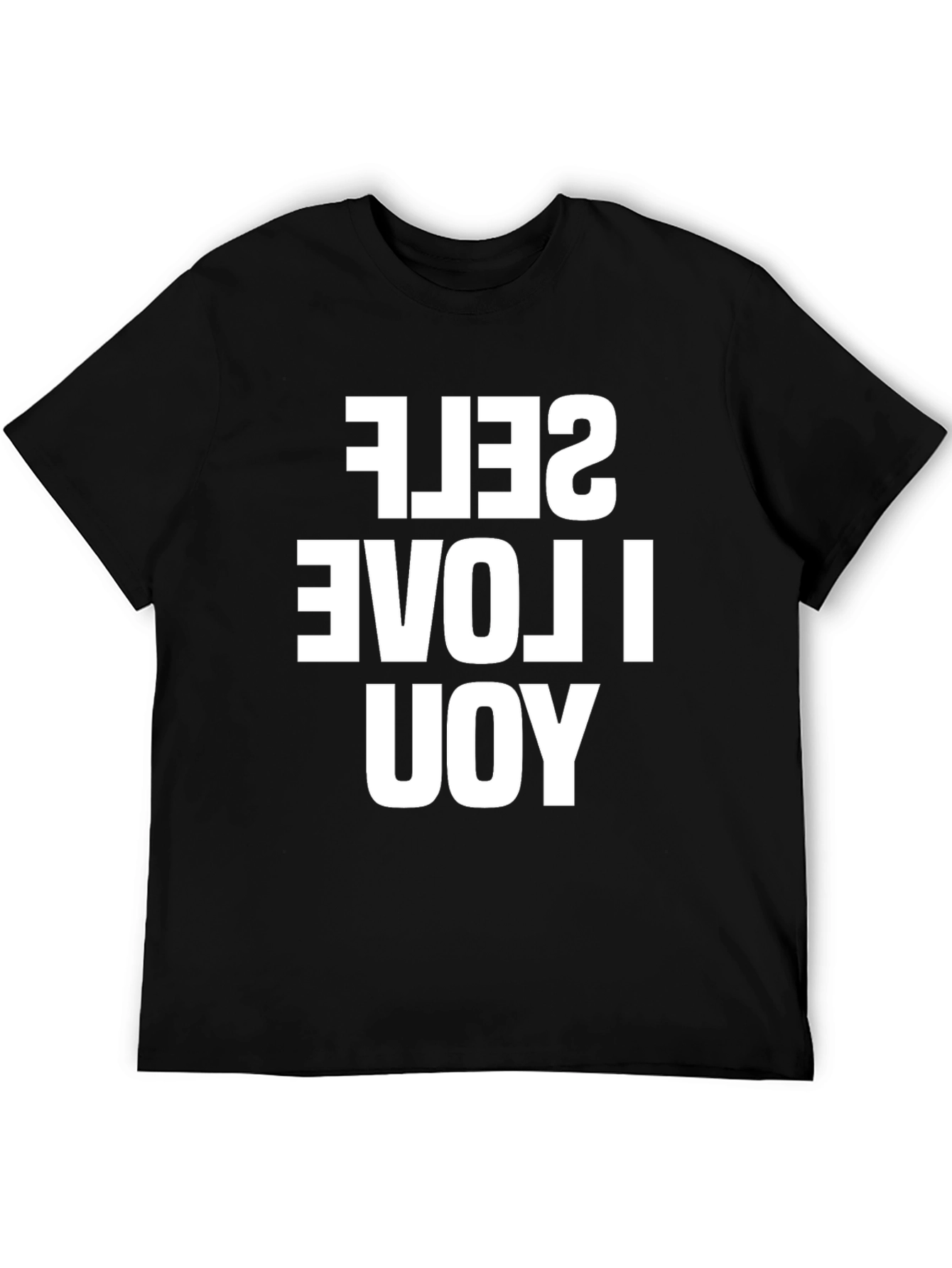Black I Love Yourself Reversible Print T-Shirt view 5