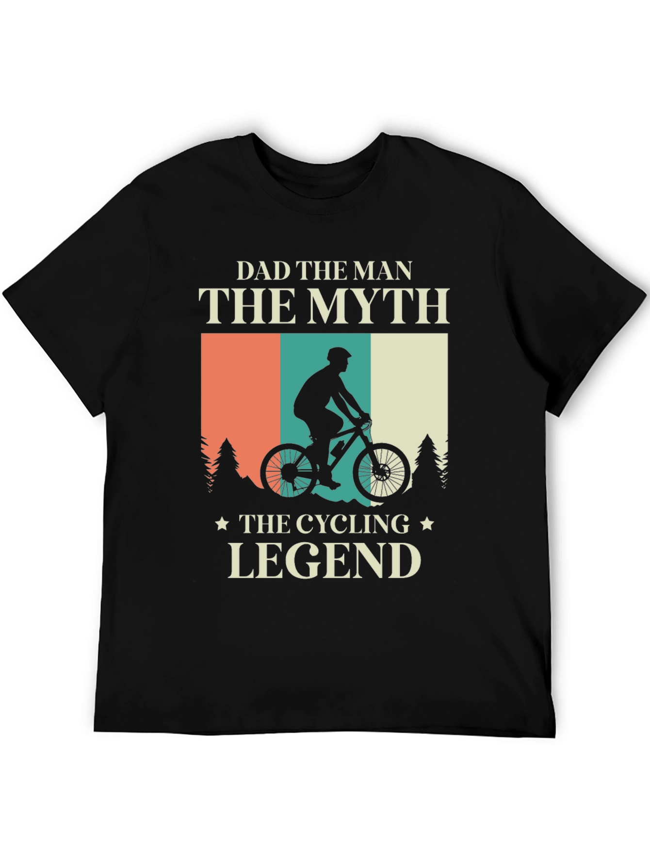 Black Dad The Man, Cycling Legend T-Shirt view 5
