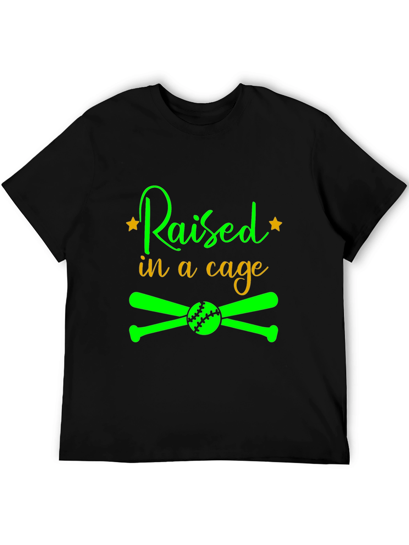 Raised in a Cage Baseball T-Shirt - 5