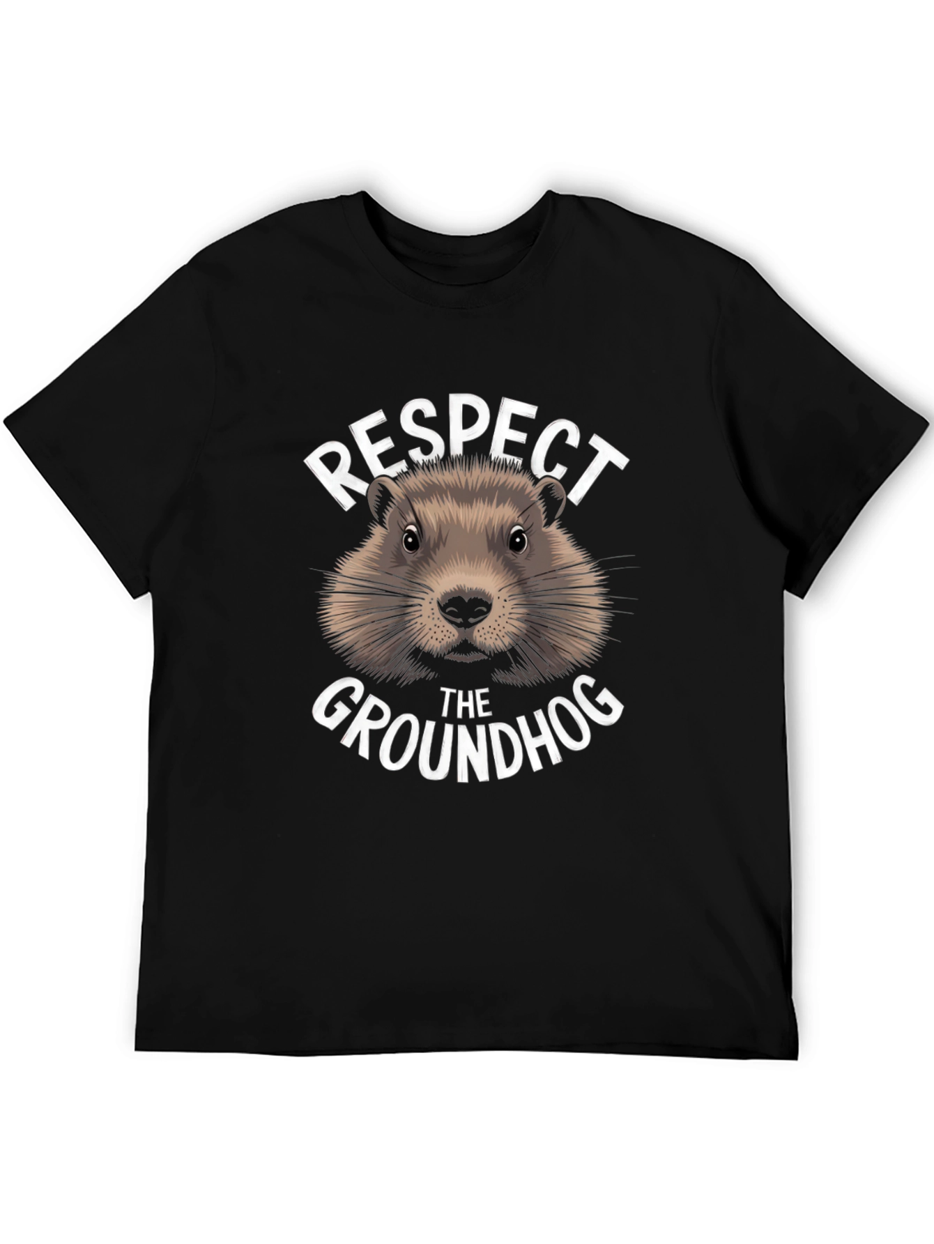 Black Respect the Groundhog Graphic T-Shirt view 5