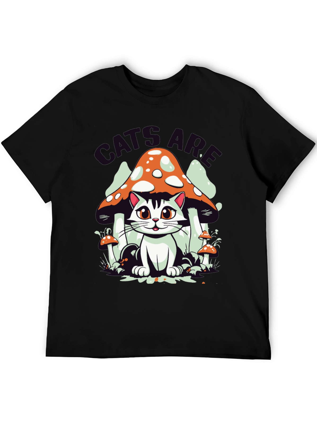 Black Cats Are Magical Mushroom T-Shirt view 5