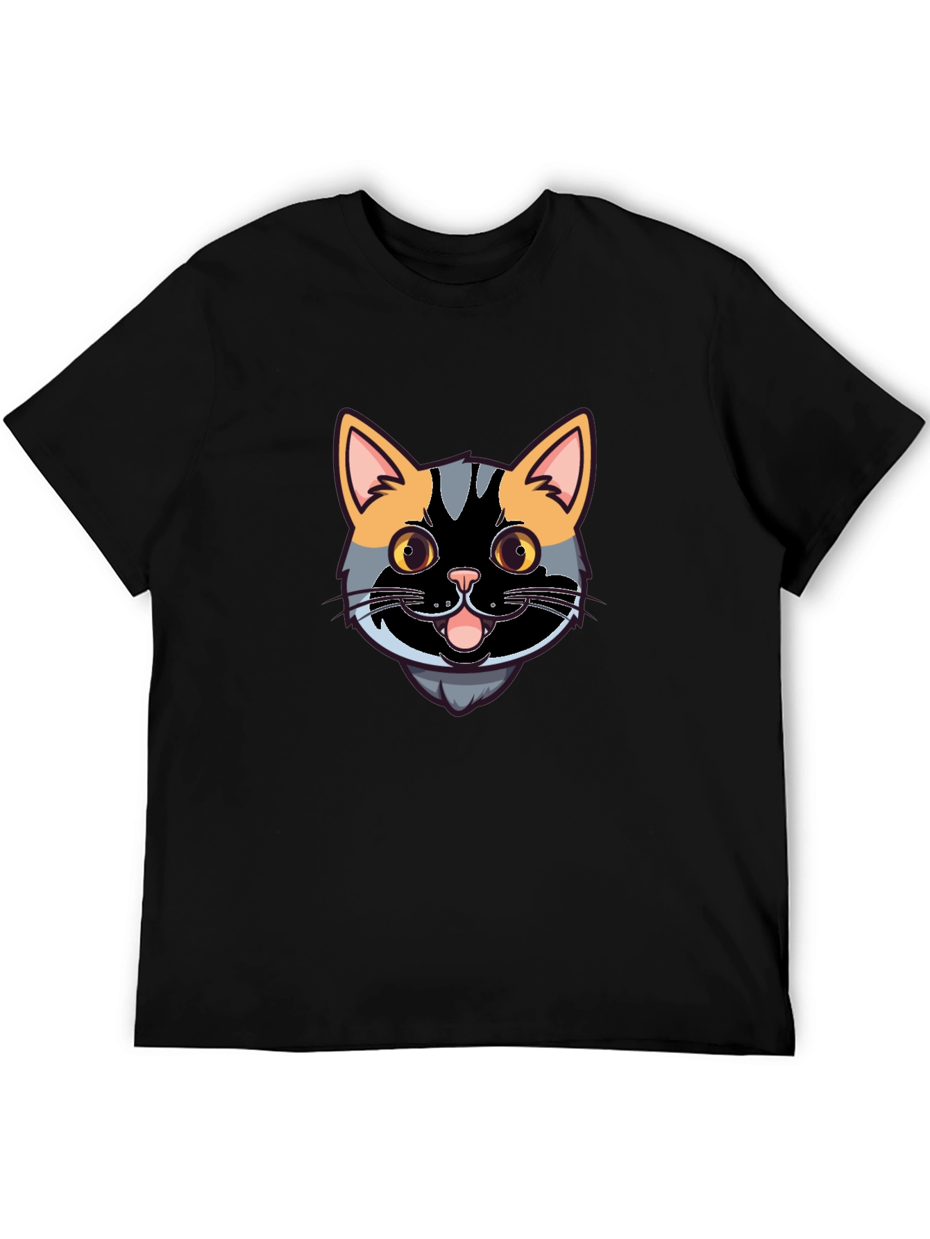 Black Cool Cat Graphic Tee - Black Casual Shirt view 5