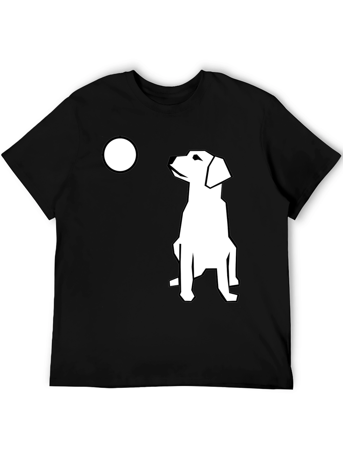 Black Modern Dog Graphic T-Shirt - Black Casual Tee view 5