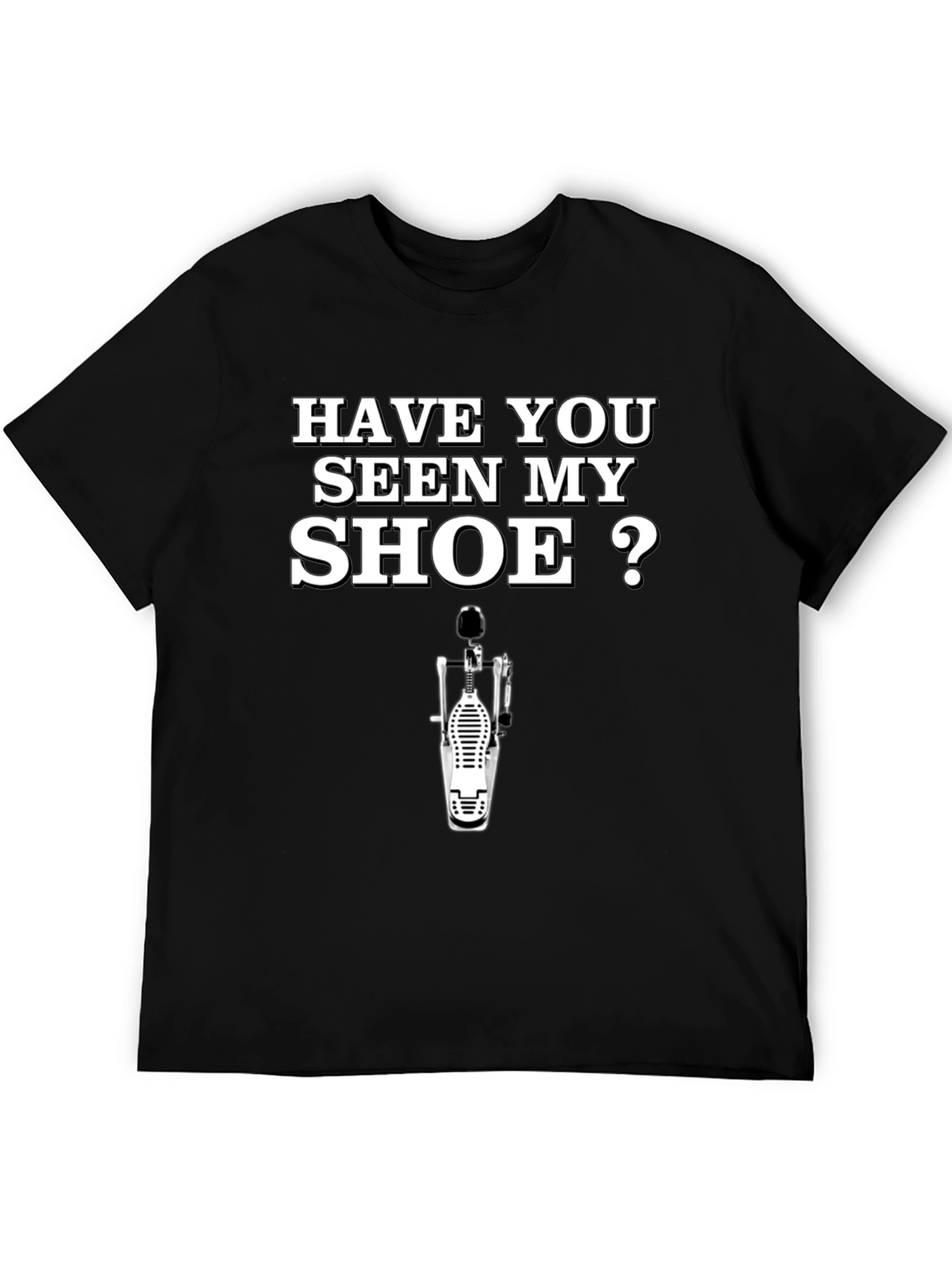 Black Funny Drummer T-Shirt - Have You Seen My Shoe? view 5