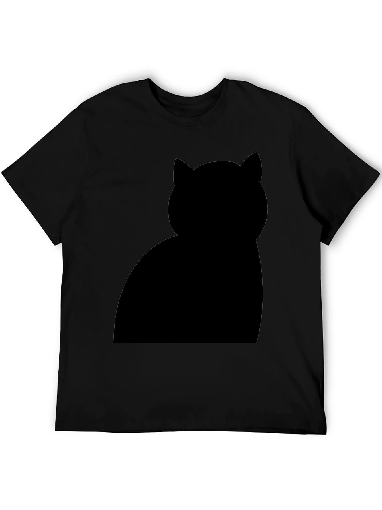 Black Black Cat Silhouette T-Shirt - Unisex Casual Tee view 5