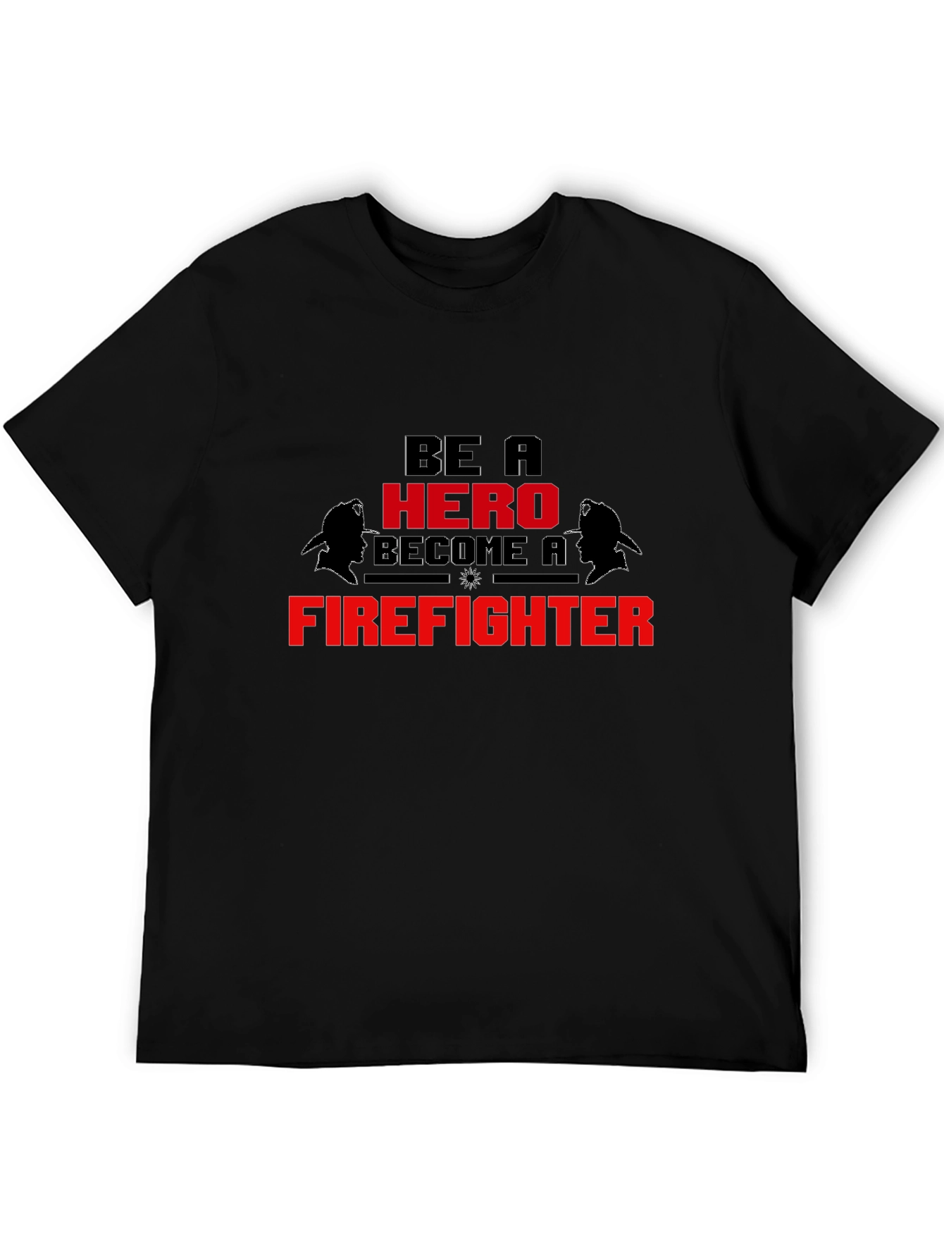 Black Be a Hero Firefighter Graphic Tee view 5