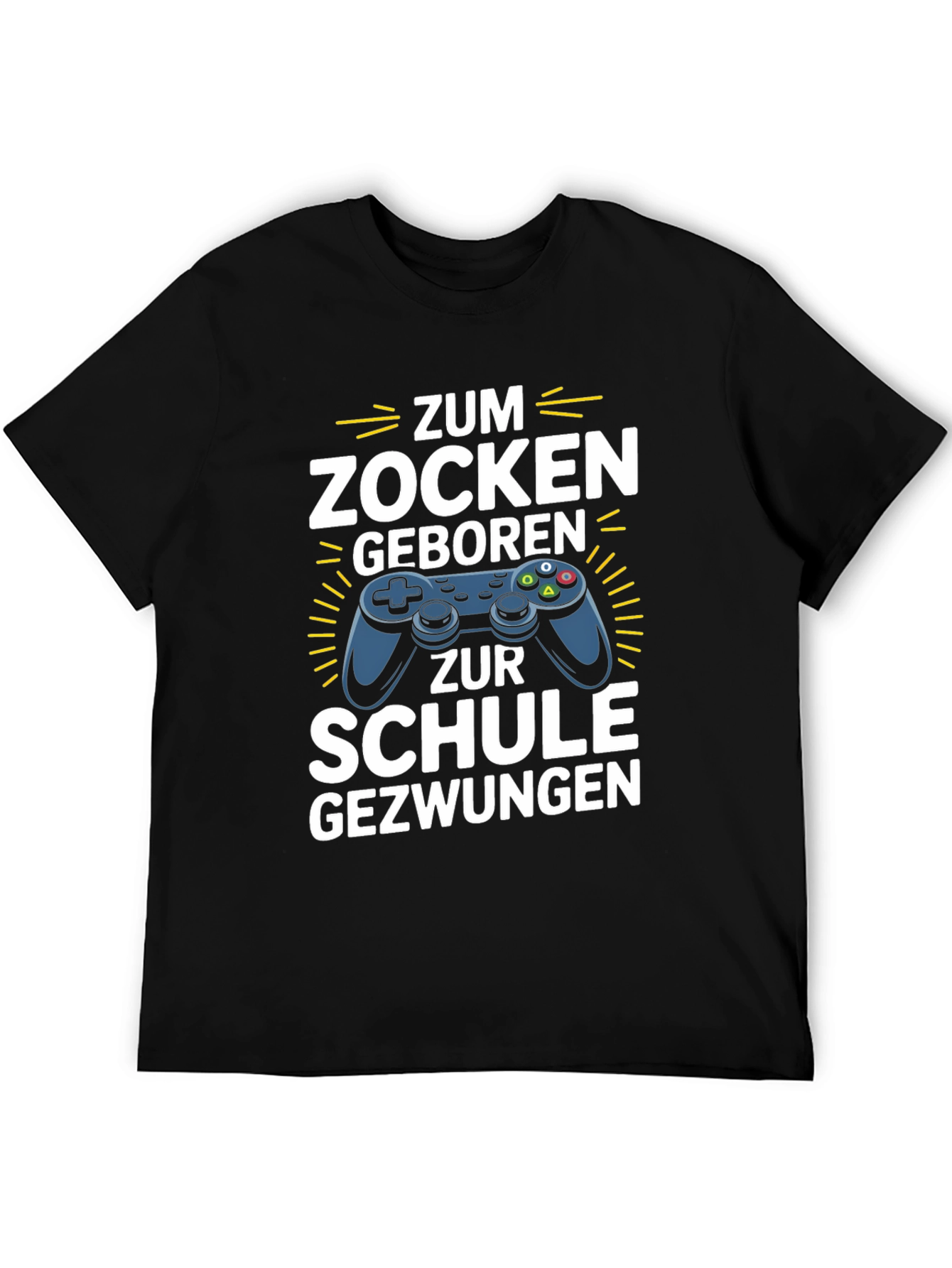 Black Gamer T-Shirt - Born to Game, Forced to School view 5