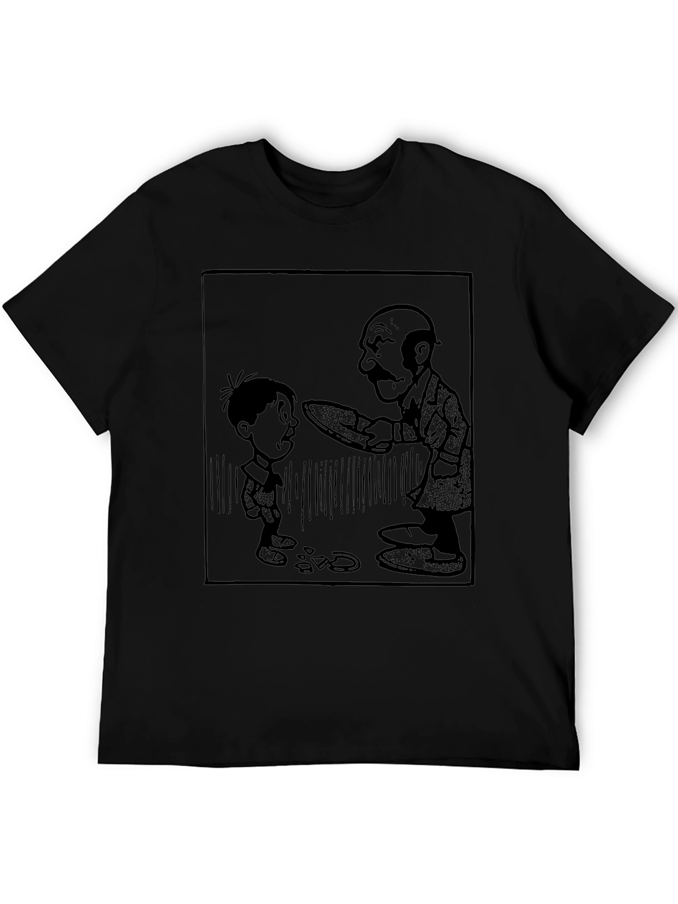 Black Classic Cartoon Graphic Tee - Black view 5