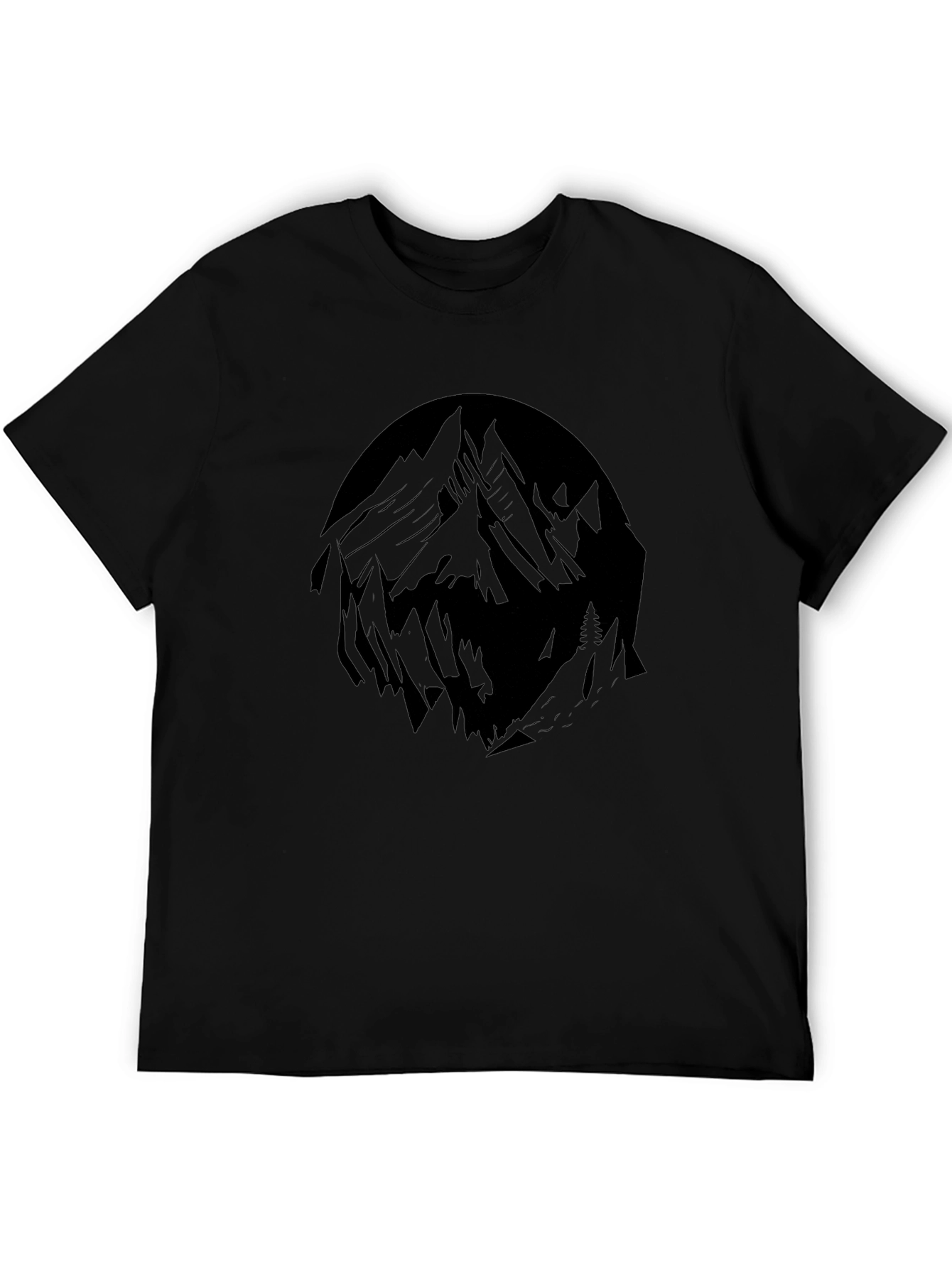 Black Mountain Graphic Tee - Black Crew Neck T-Shirt view 5