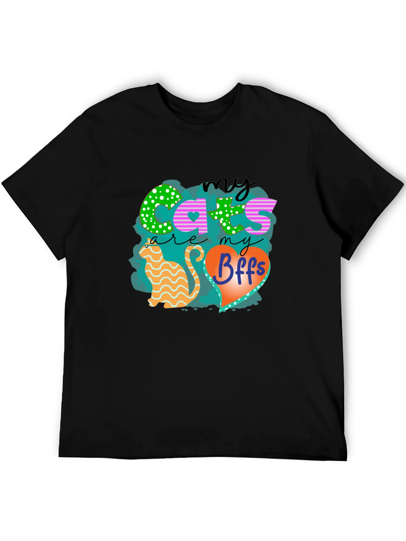 Black My Cats are my BFFs T-Shirt view 5