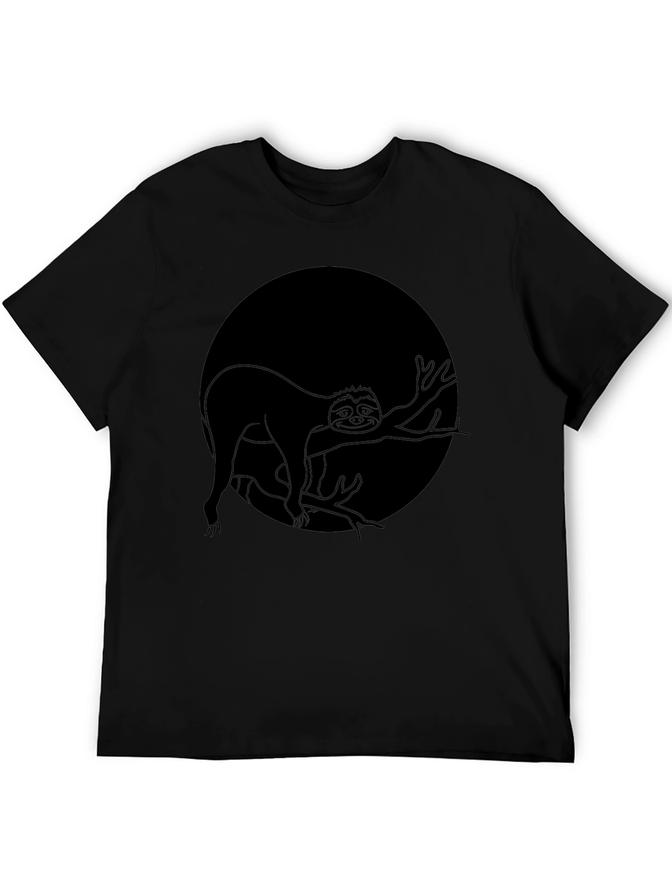 Black Sloth on Branch Graphic T-Shirt view 5