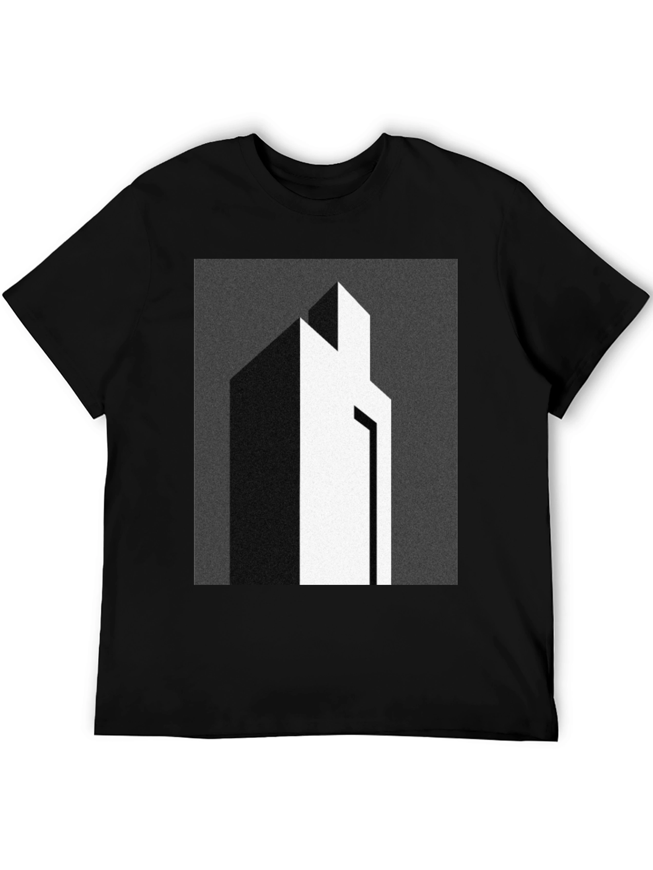 Black Modern Abstract Graphic Print Tee view 5