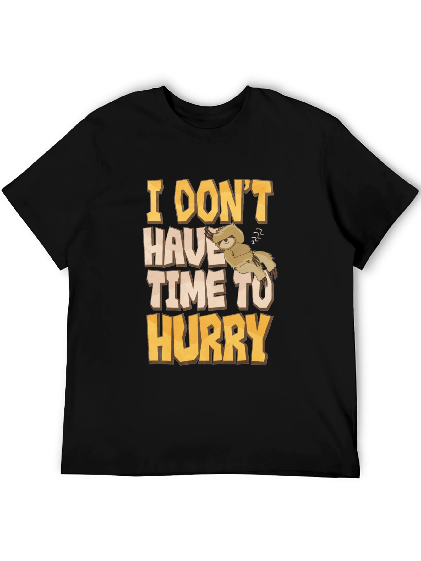 Black Funny Sloth Graphic T-Shirt - I Don't Have Time to Hurry view 5