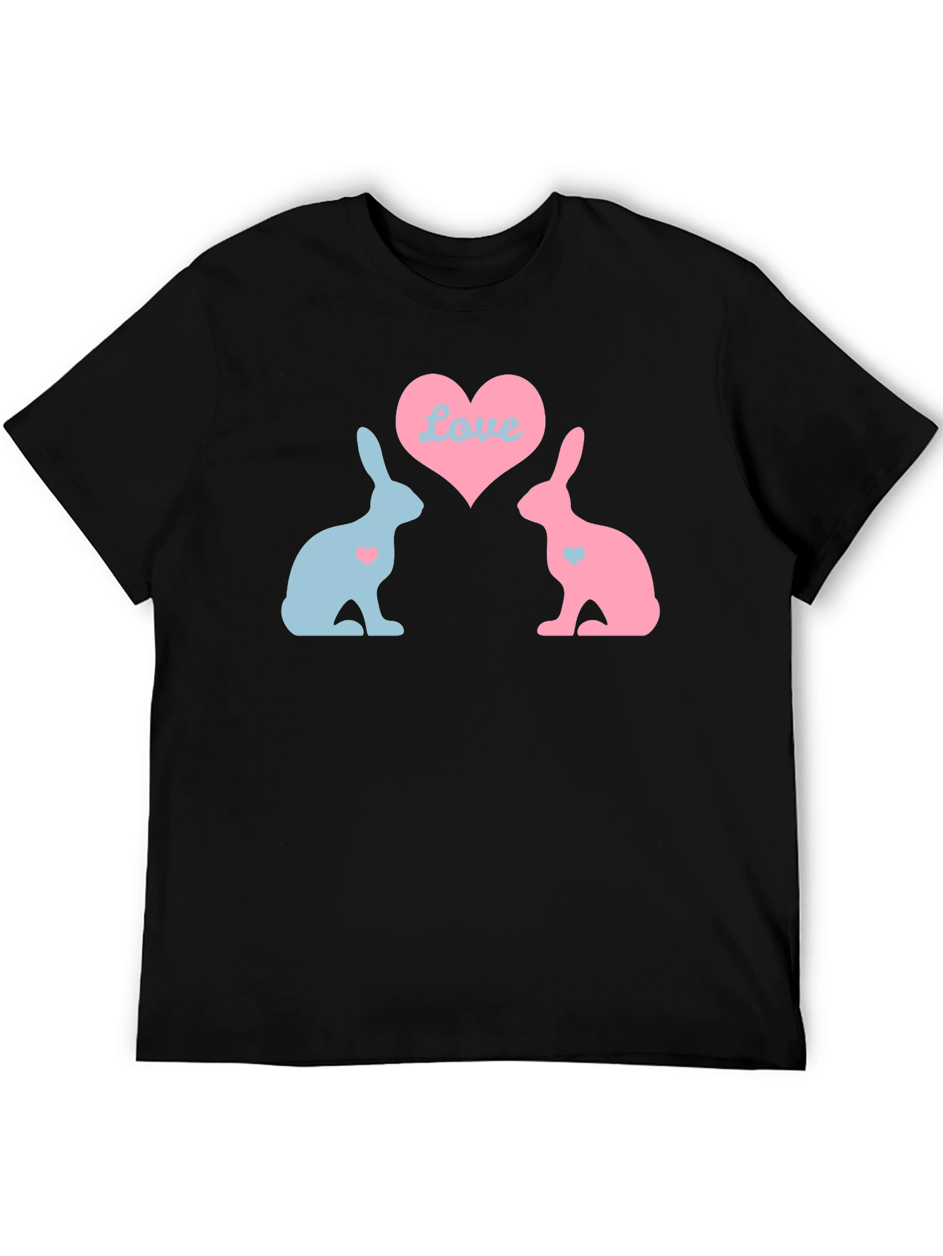 Black Love Bunnies Black T-Shirt view 5