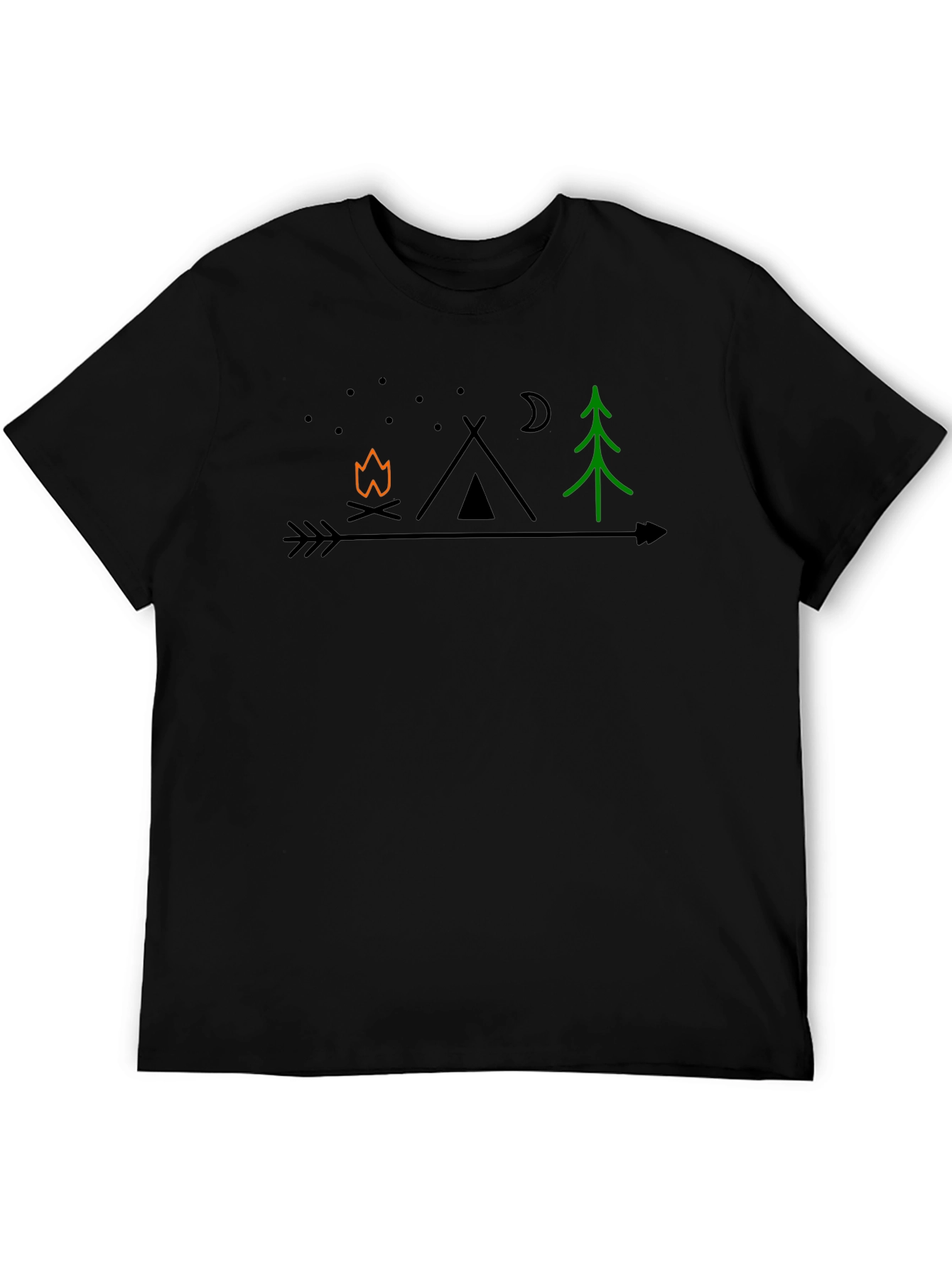 Black Camping Arrow Graphic T-Shirt view 5