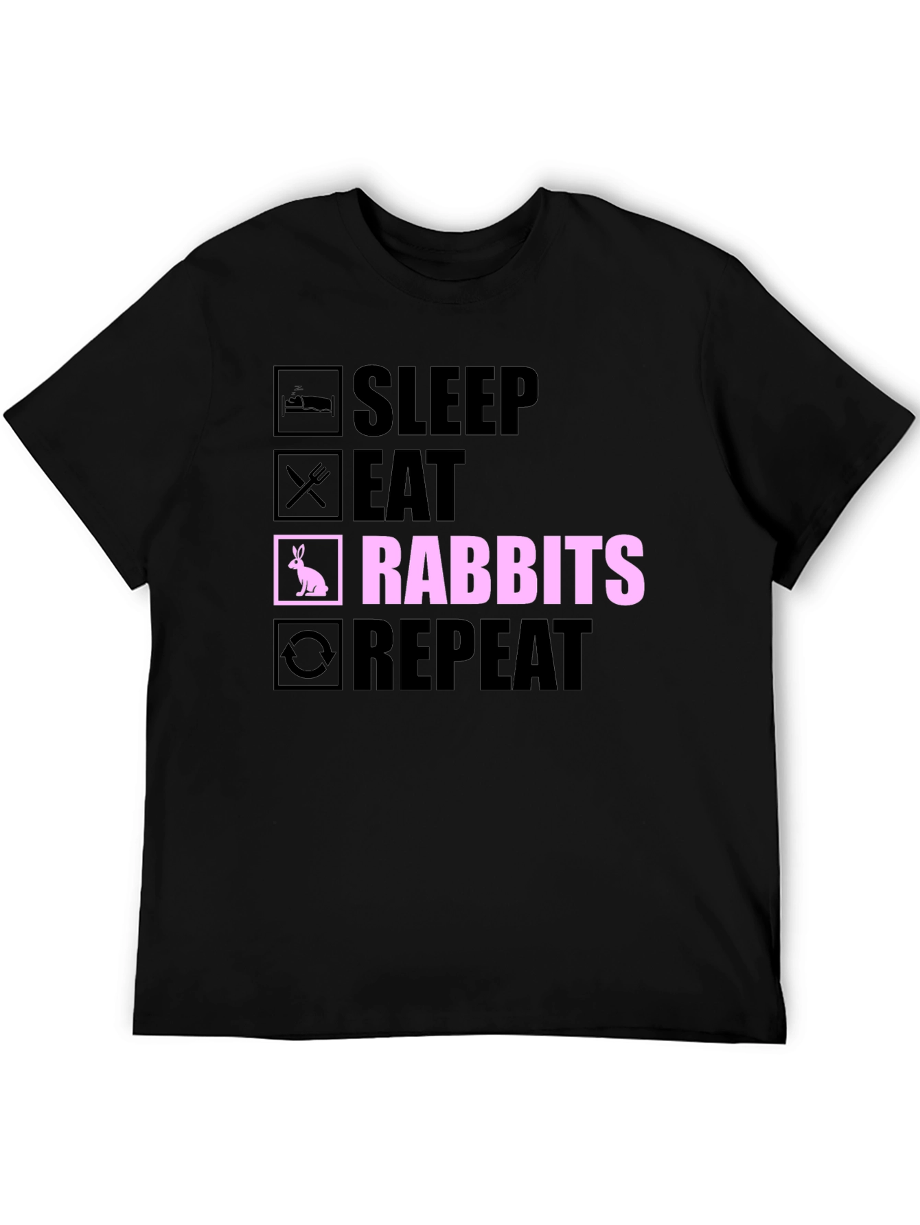 Black Sleep Eat Rabbits Repeat T-Shirt view 5