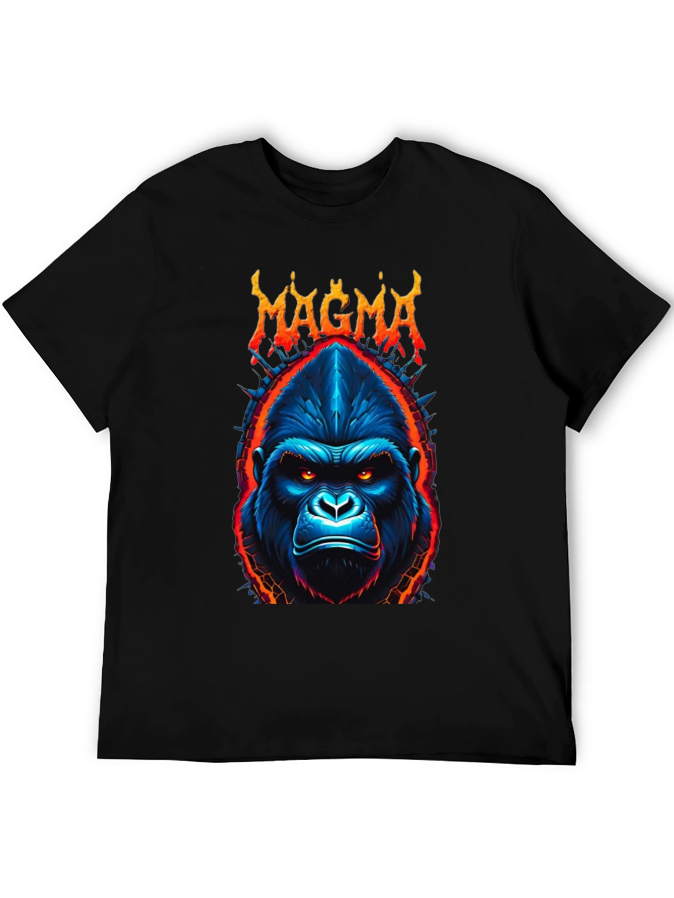 Black Magma Gorilla Graphic Tee - Bold Black T-Shirt view 5