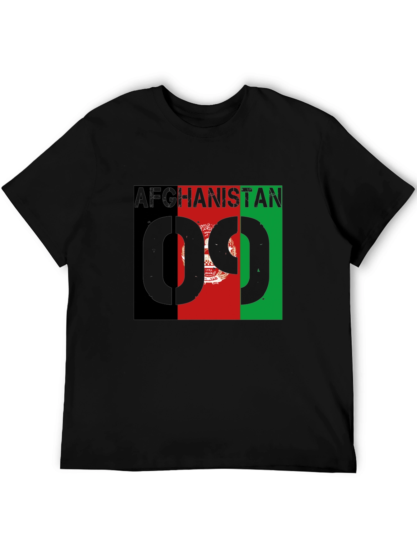 Black Afghanistan Flag T-Shirt view 5