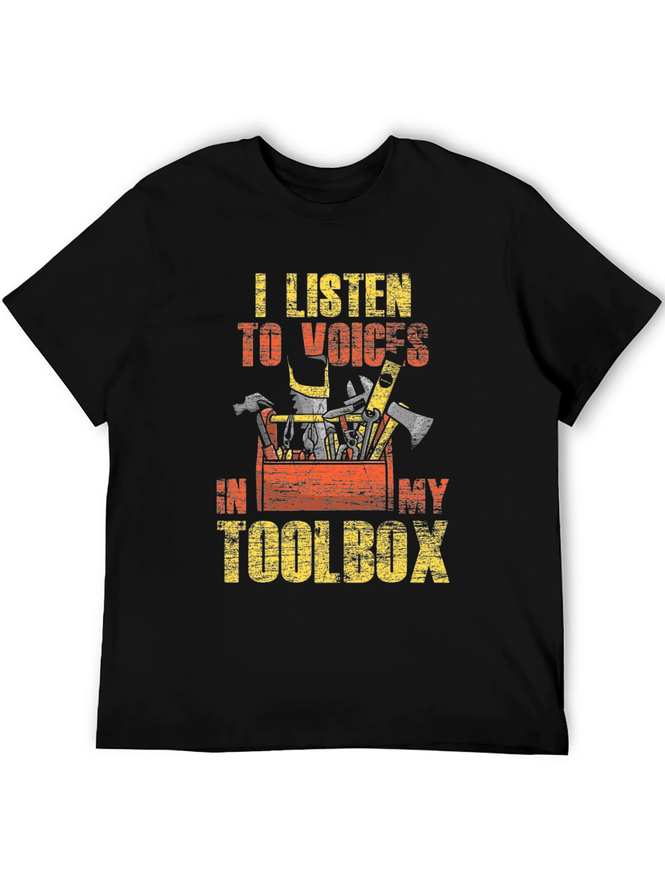 Black Toolbox Voices Men's Black Graphic T-Shirt view 5