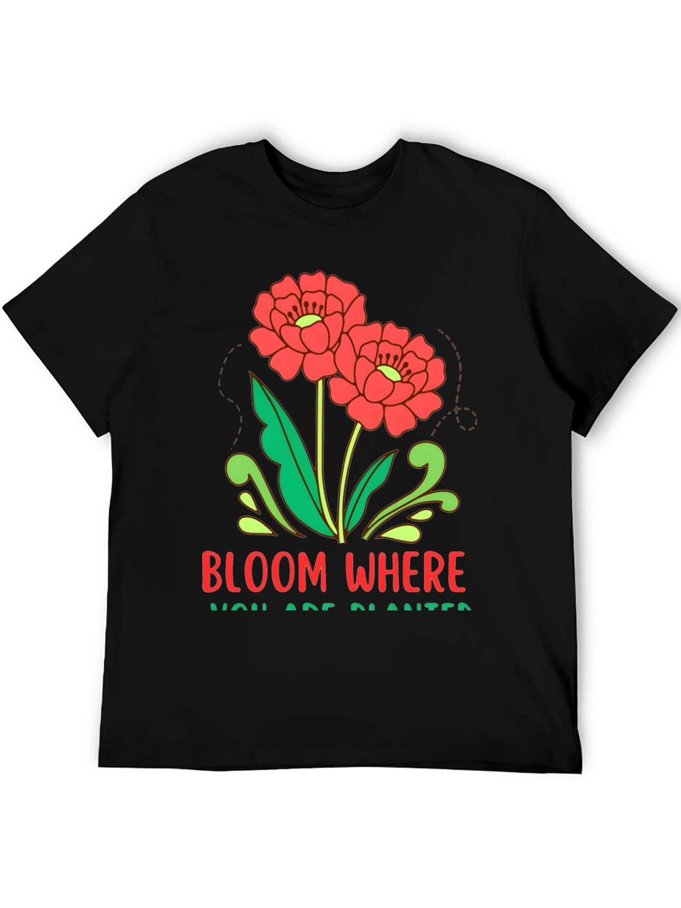 Black Bloom Where You Are Planted Graphic Tee view 5