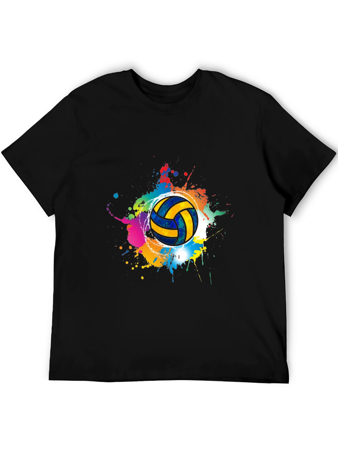 Black Volleyball Splash Tee - Stylish Graphic T-Shirt view 5