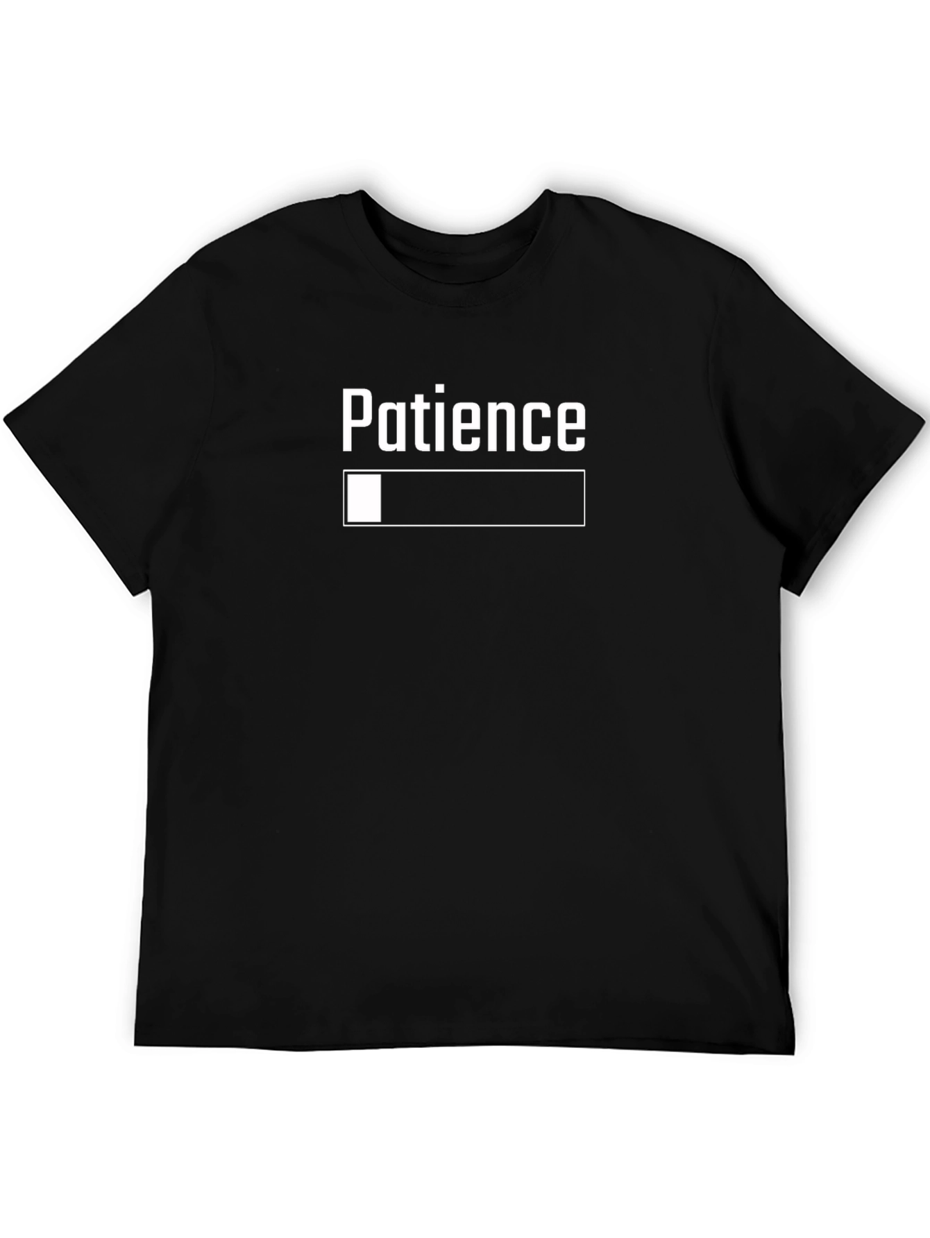Black Patience Loading Black T-Shirt - Funny Graphic Tee view 5