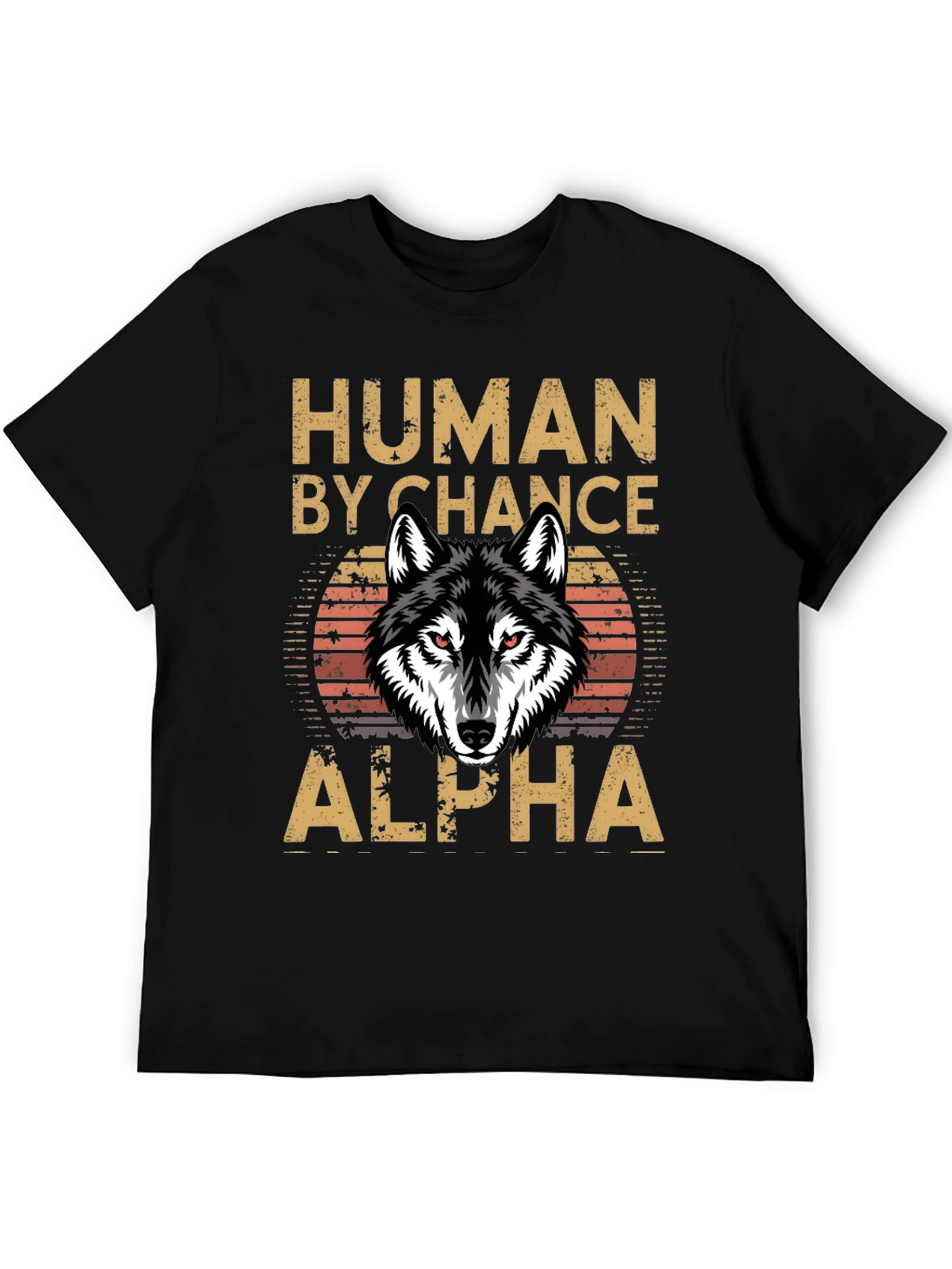 Black Human By Chance Alpha Wolf Graphic T-Shirt view 5
