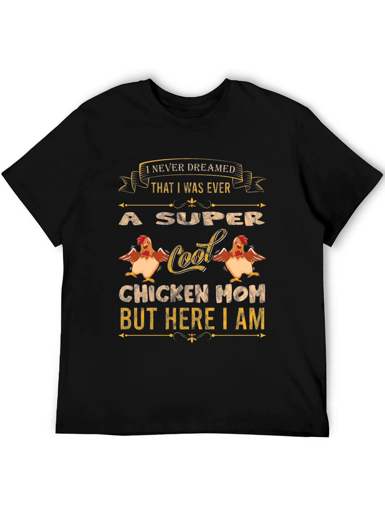 Black Super Cool Chicken Mom T-Shirt - Novelty Tee view 5