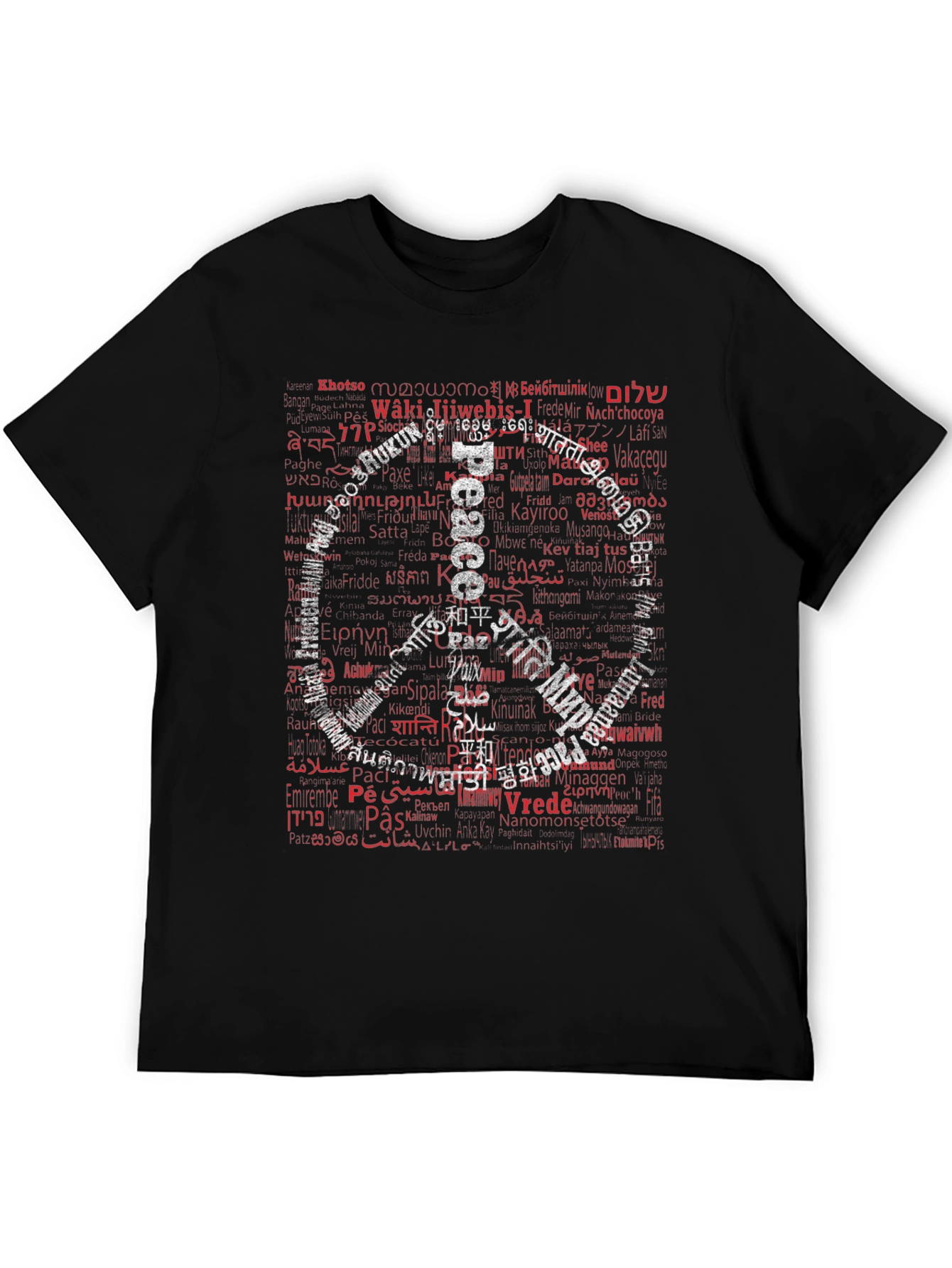 Black Peace Around the World Graphic T-Shirt view 5