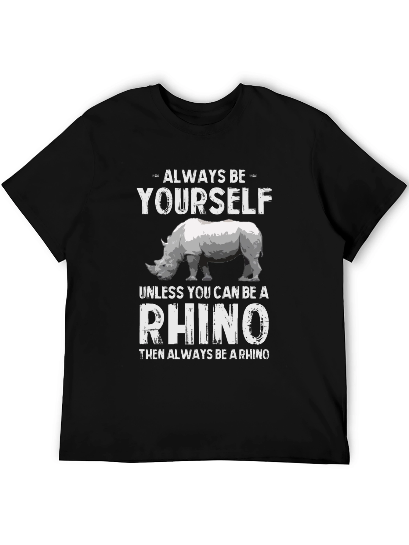 Black Always Be Yourself Rhino T-Shirt view 5