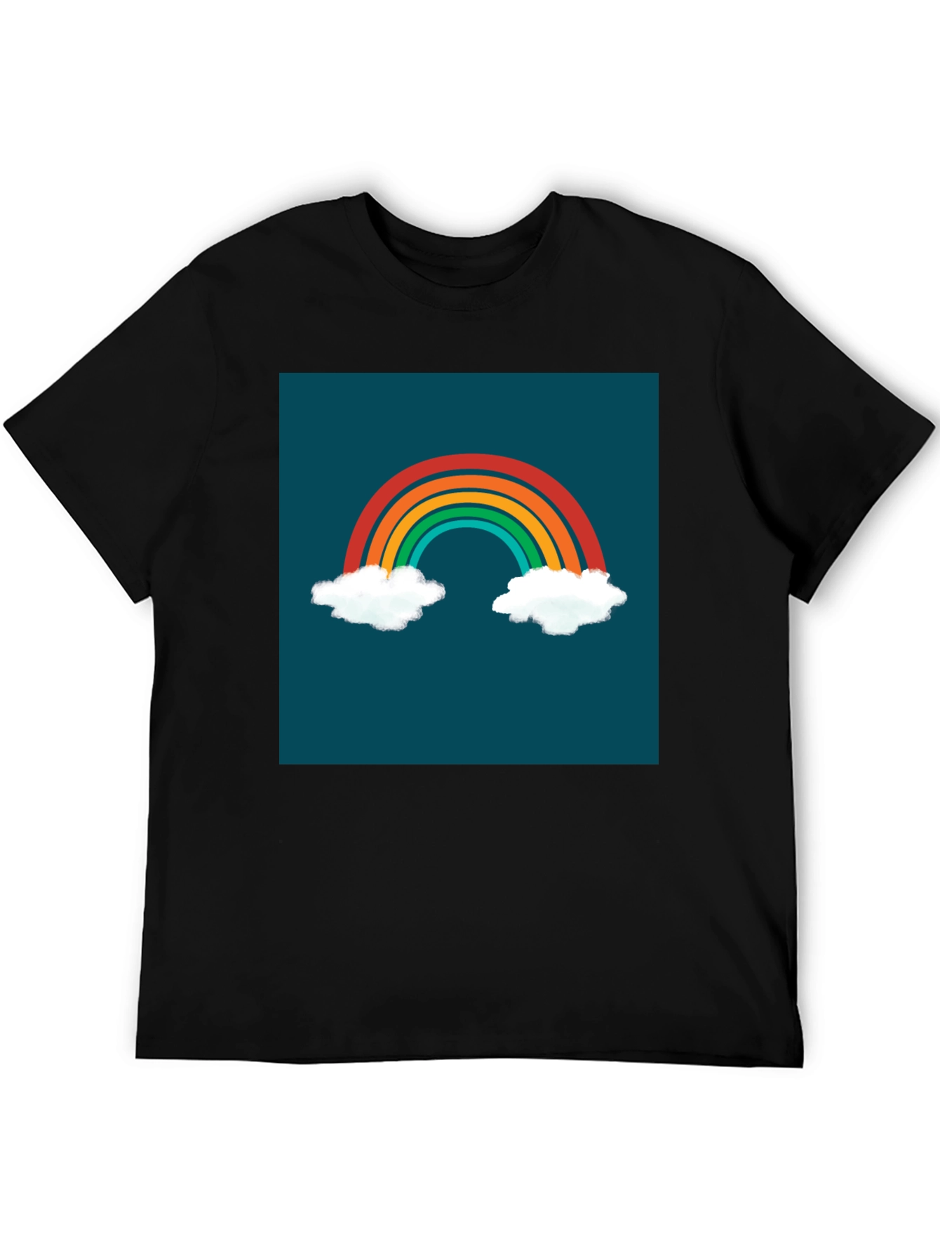 Black Rainbow Cloud Graphic Tee - Stylish & Unique! view 5