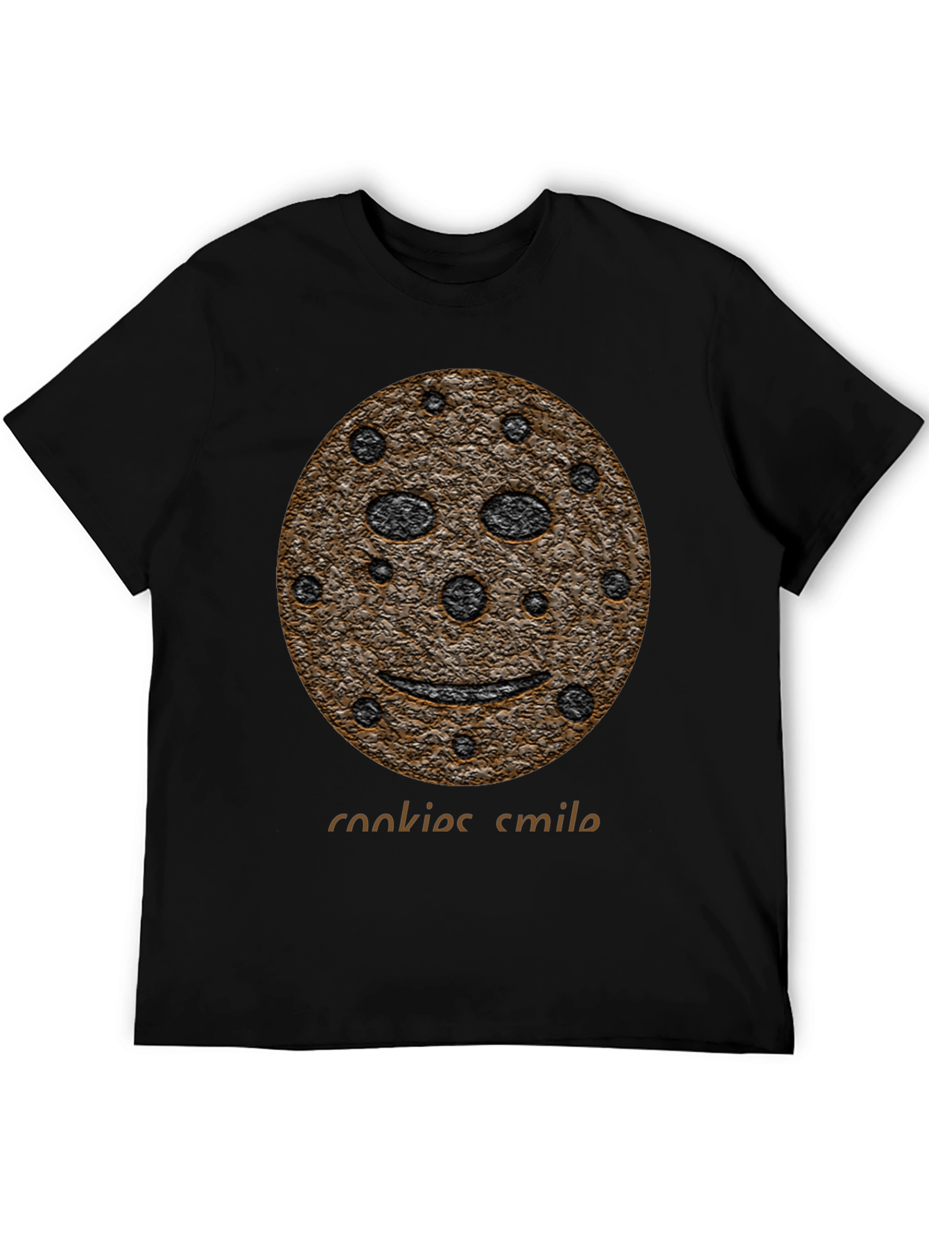 Black Cookie Smile Graphic Black T-Shirt view 5