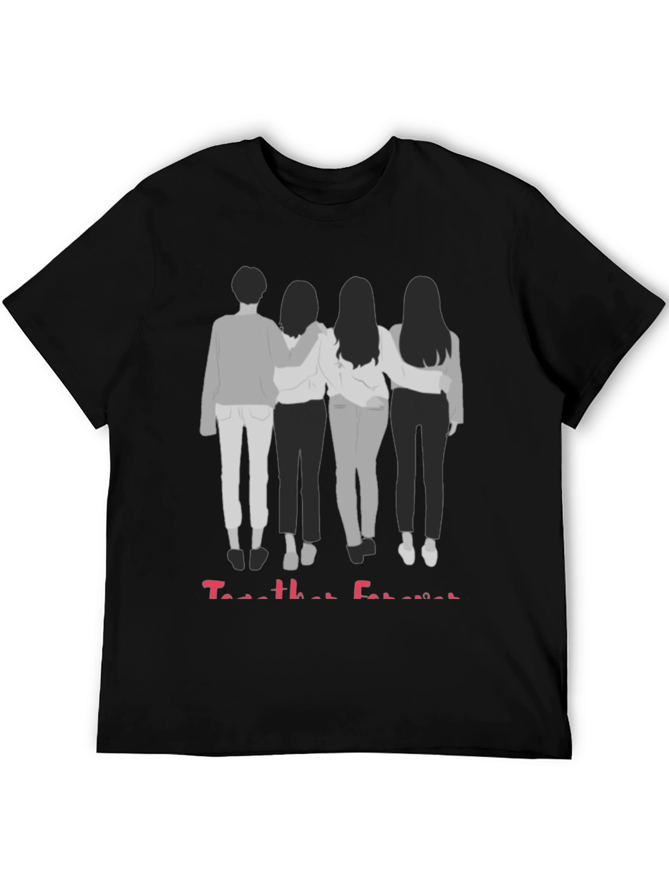 Black Together Forever Best Friends Graphic Tee view 5