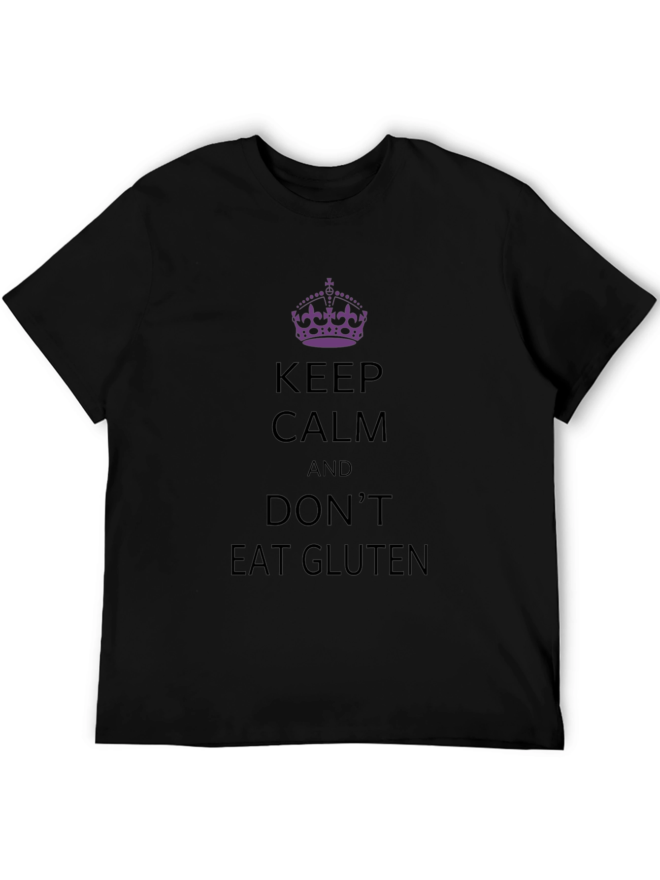 Keep Calm, Don't Eat Gluten - Black T-Shirt - 5